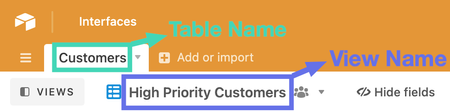 Table and View Names