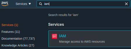IAM service search