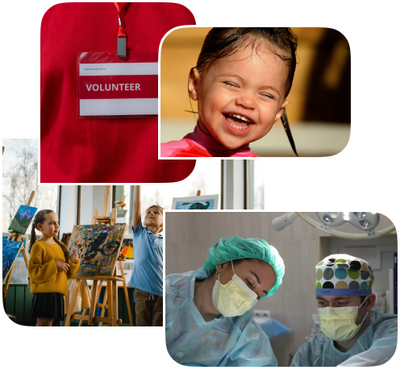 A smiling child in a hospital bed