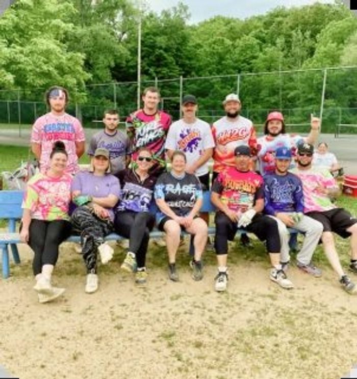 A team poses together
