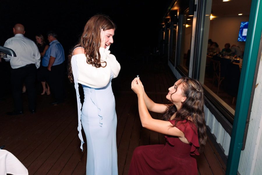 A mother and daughter dancing