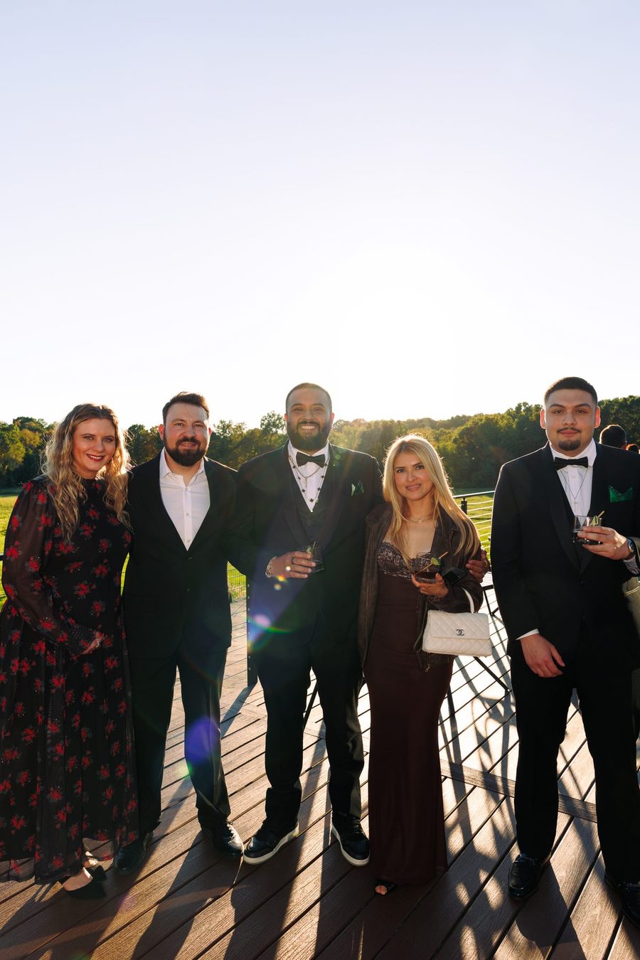 Guests outside before dinner
