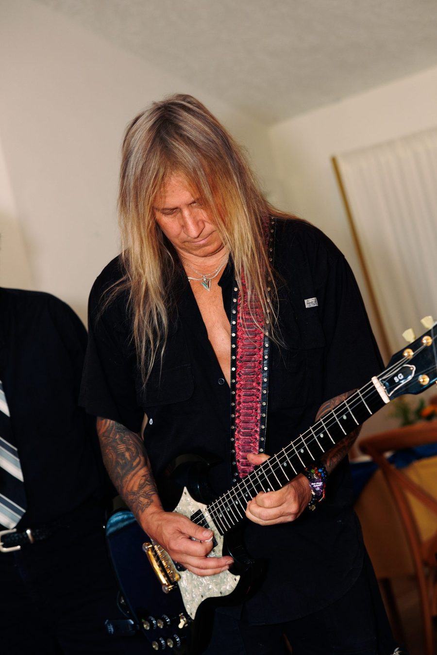 Guitarist performing at the gala