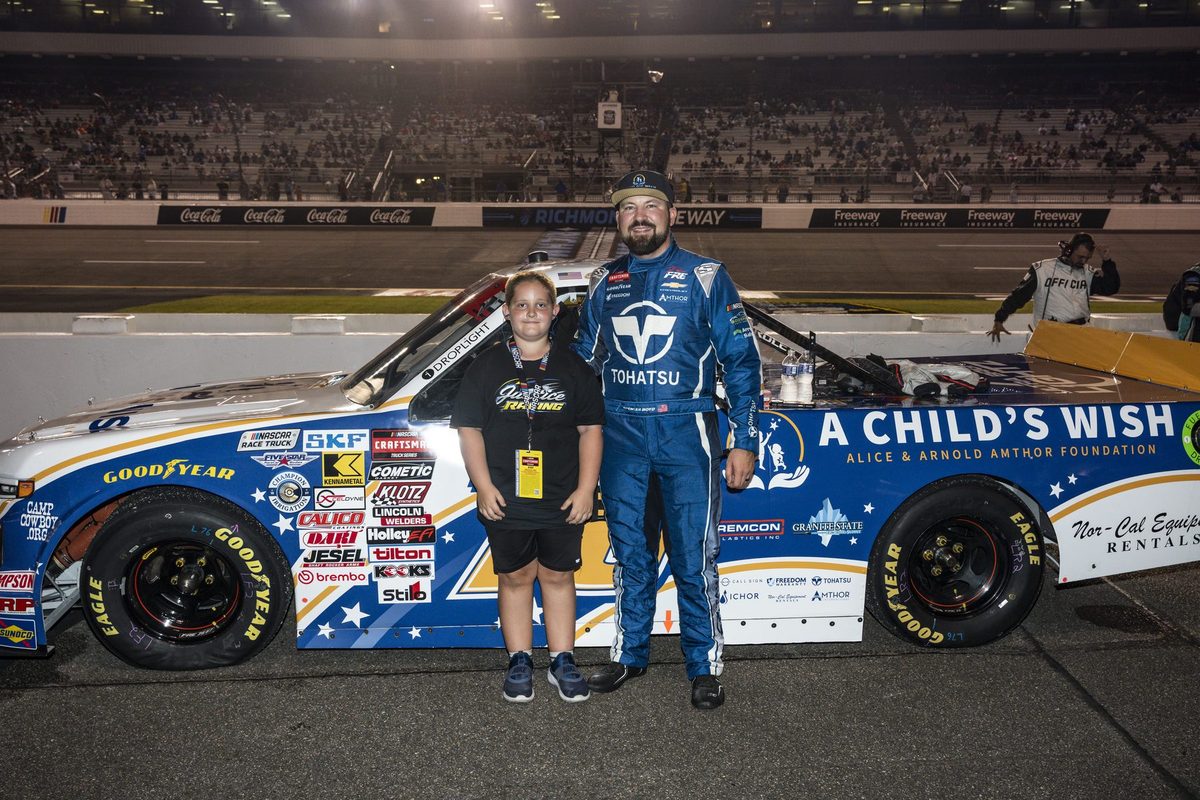 Ashlyn with Spencer Boyd beside the No. 76