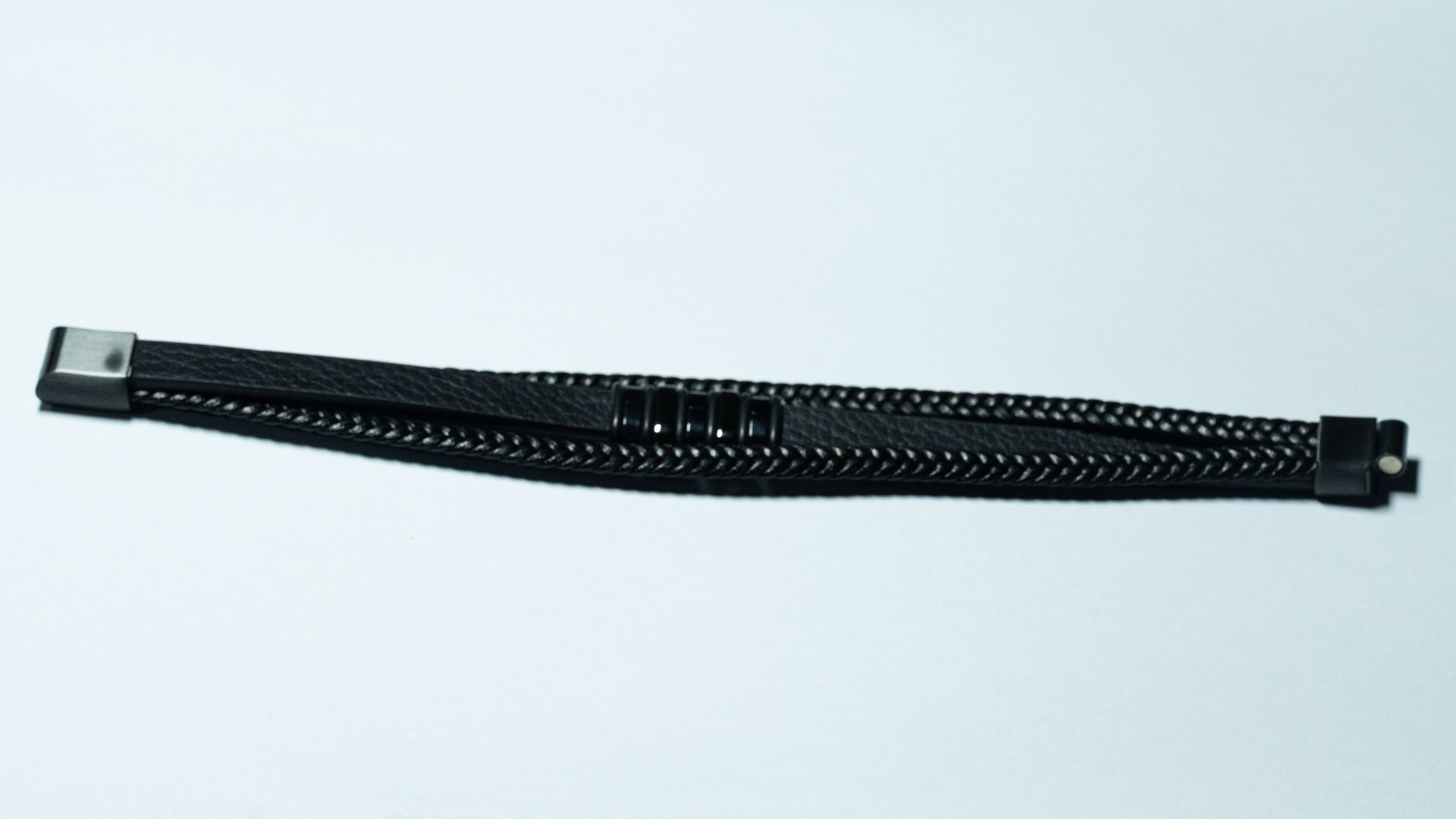 Black Double Row Chain Bracelet