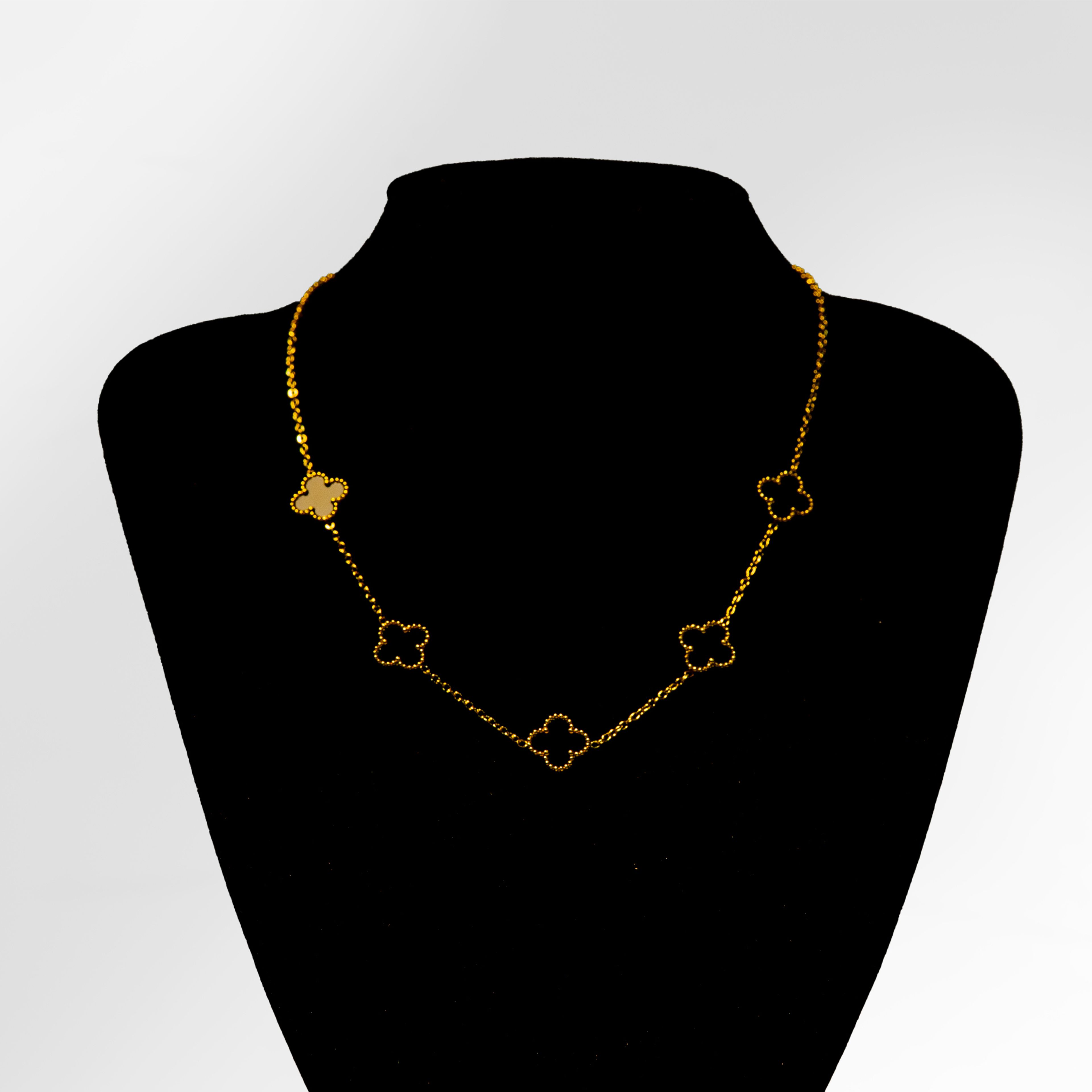 Ivory Clover Station Necklace