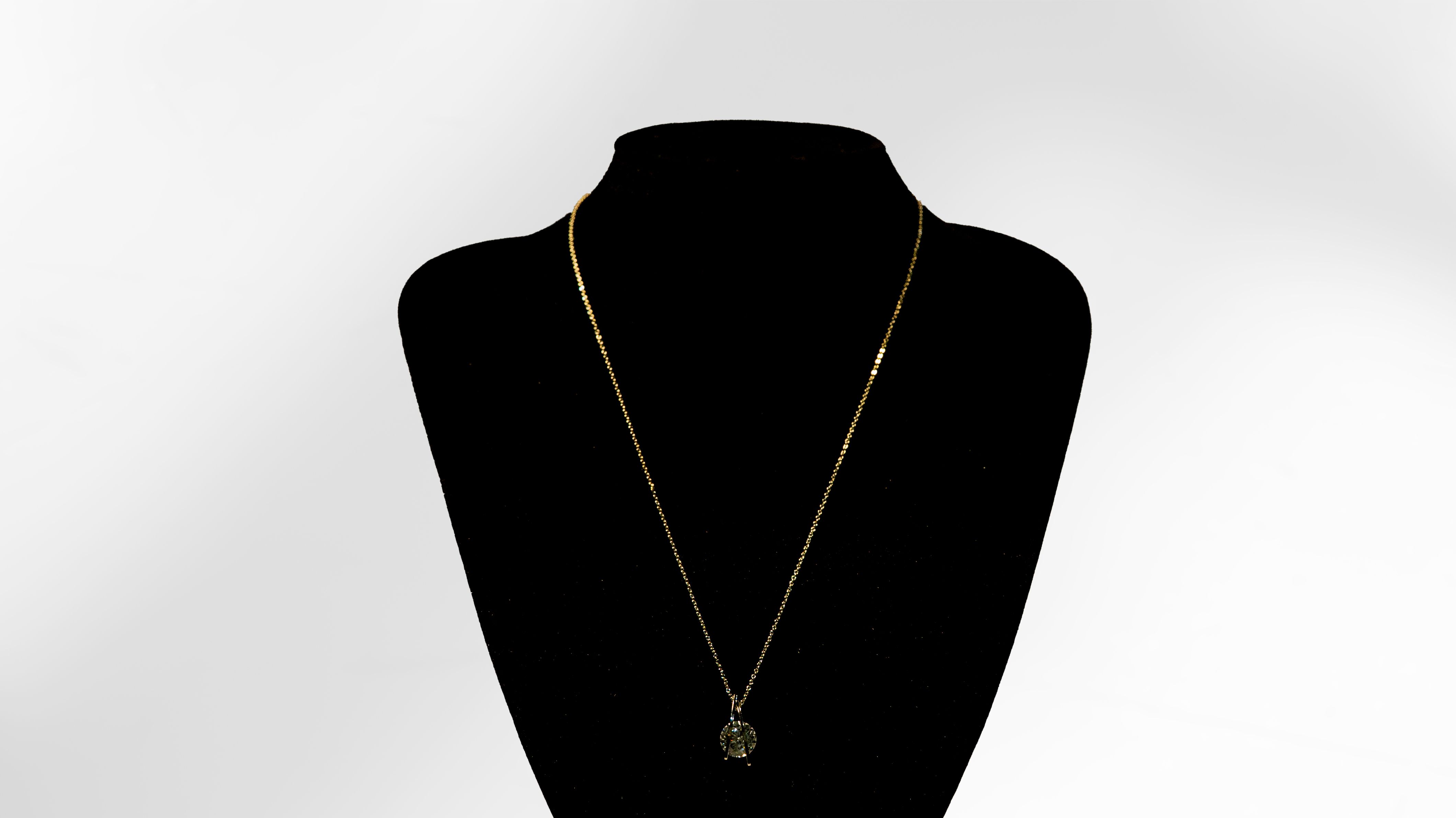 Smoke Crystal Drop Pendant Necklace