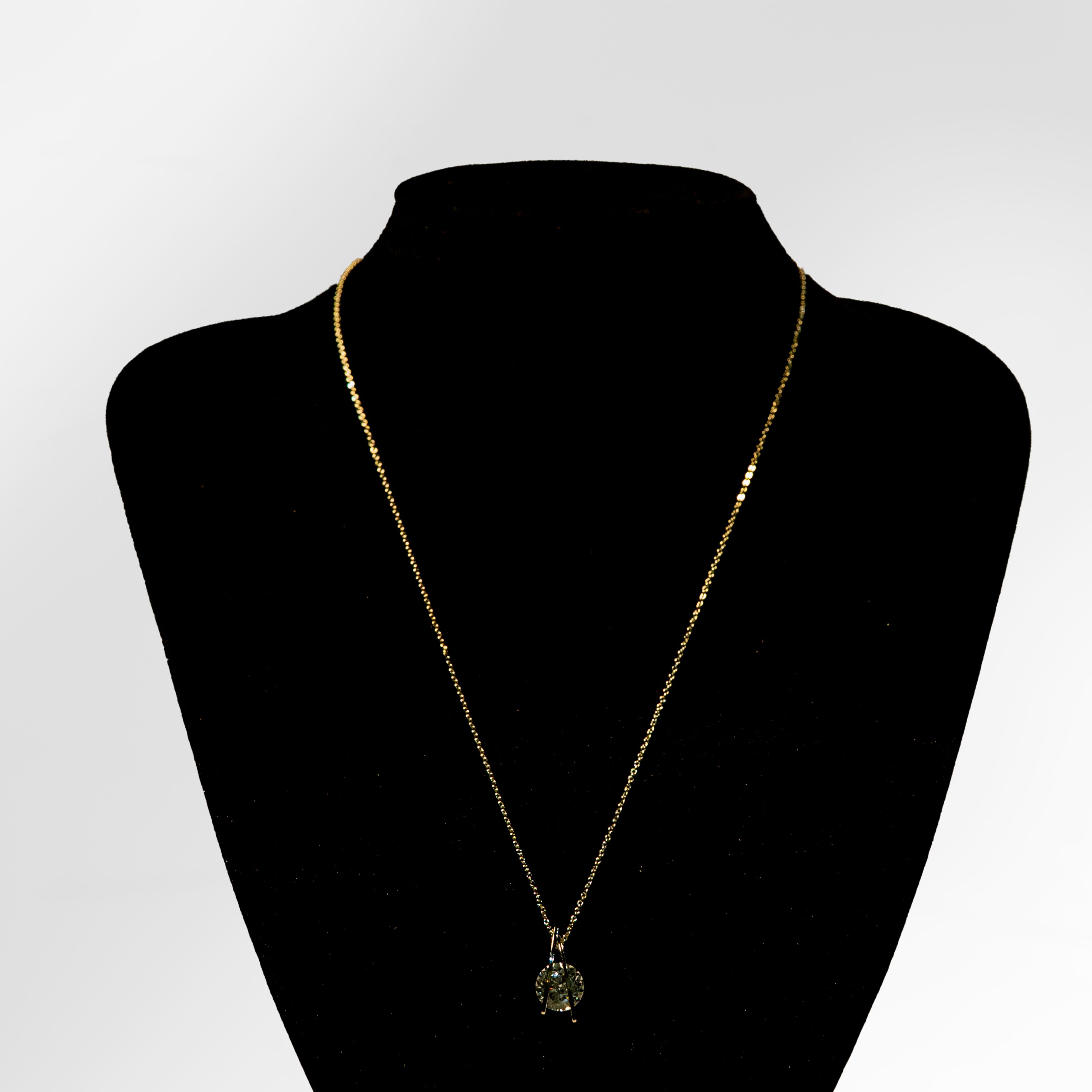 Smoke Crystal Drop Pendant Necklace