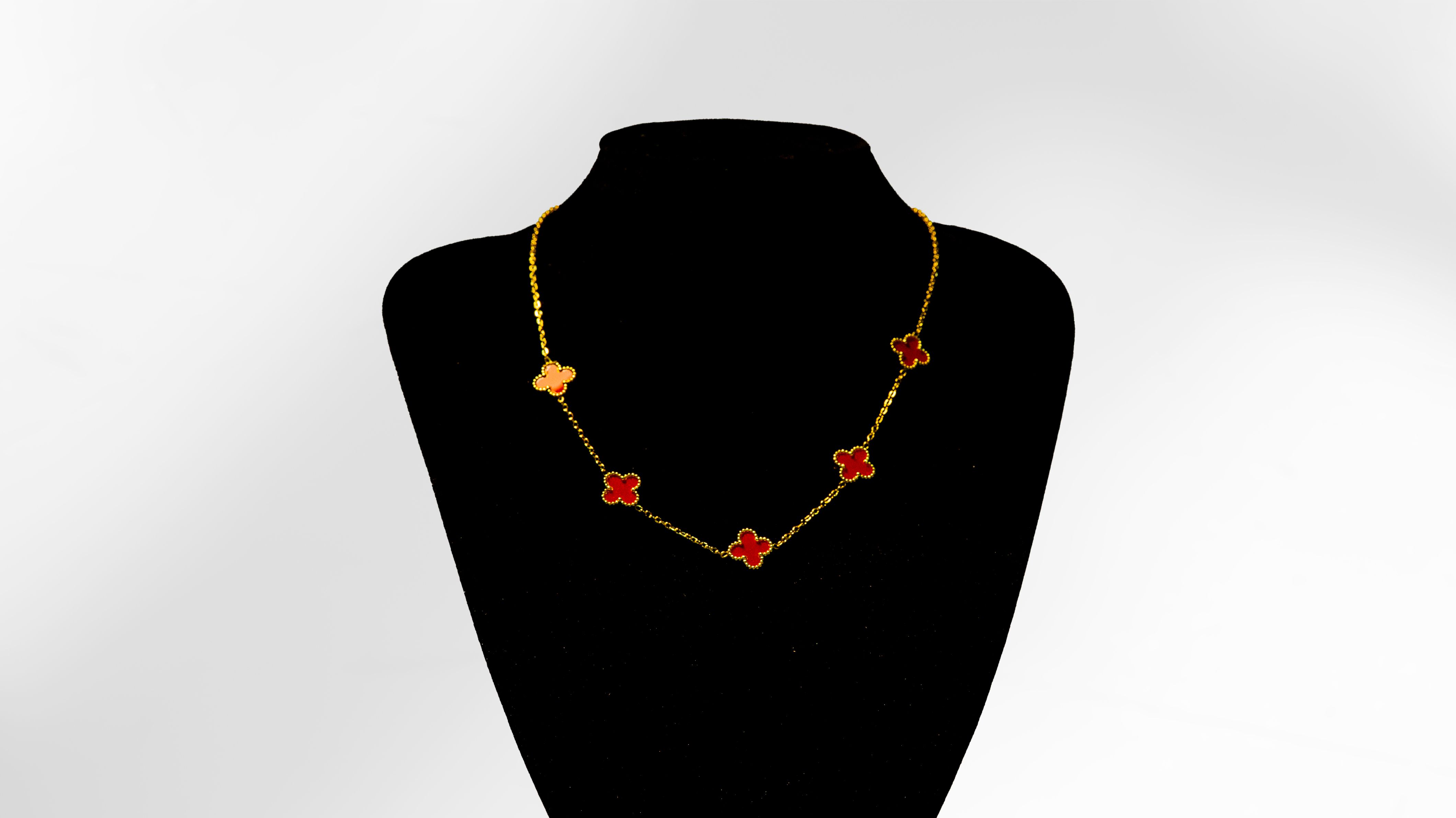 Scarlet Clover Station Necklace