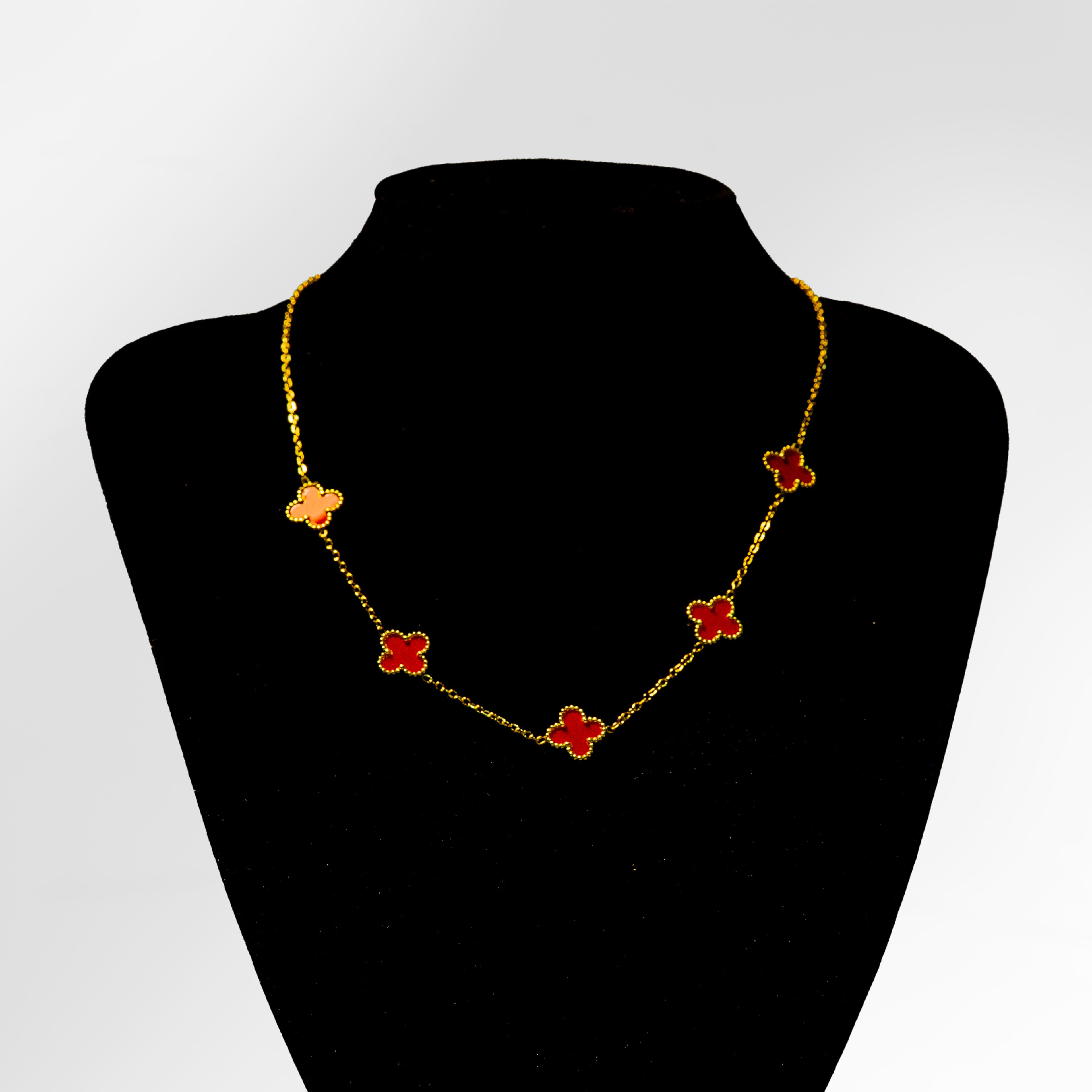 Scarlet Clover Station Necklace