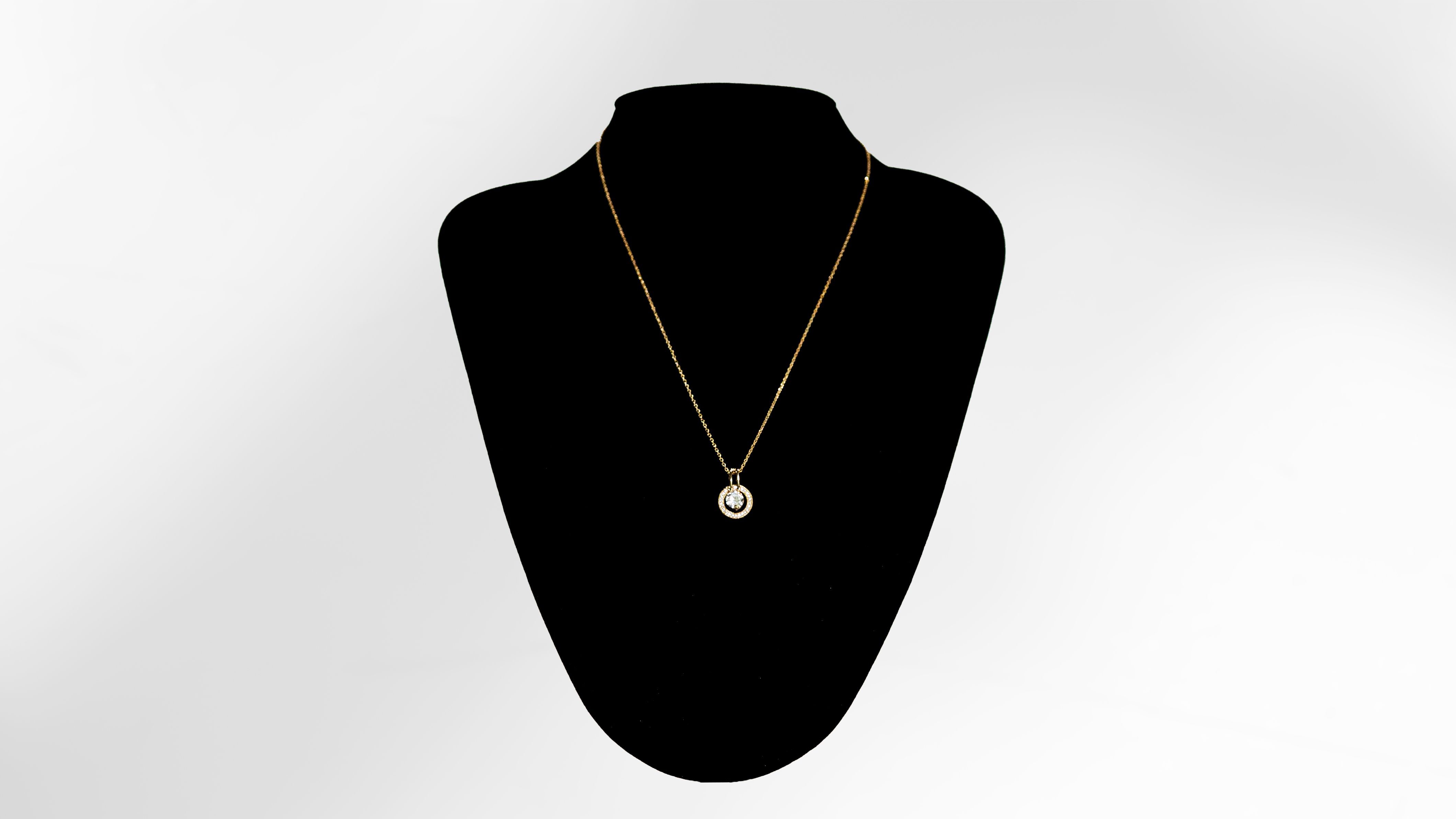 Double Halo Pendant Necklace and Earring Set