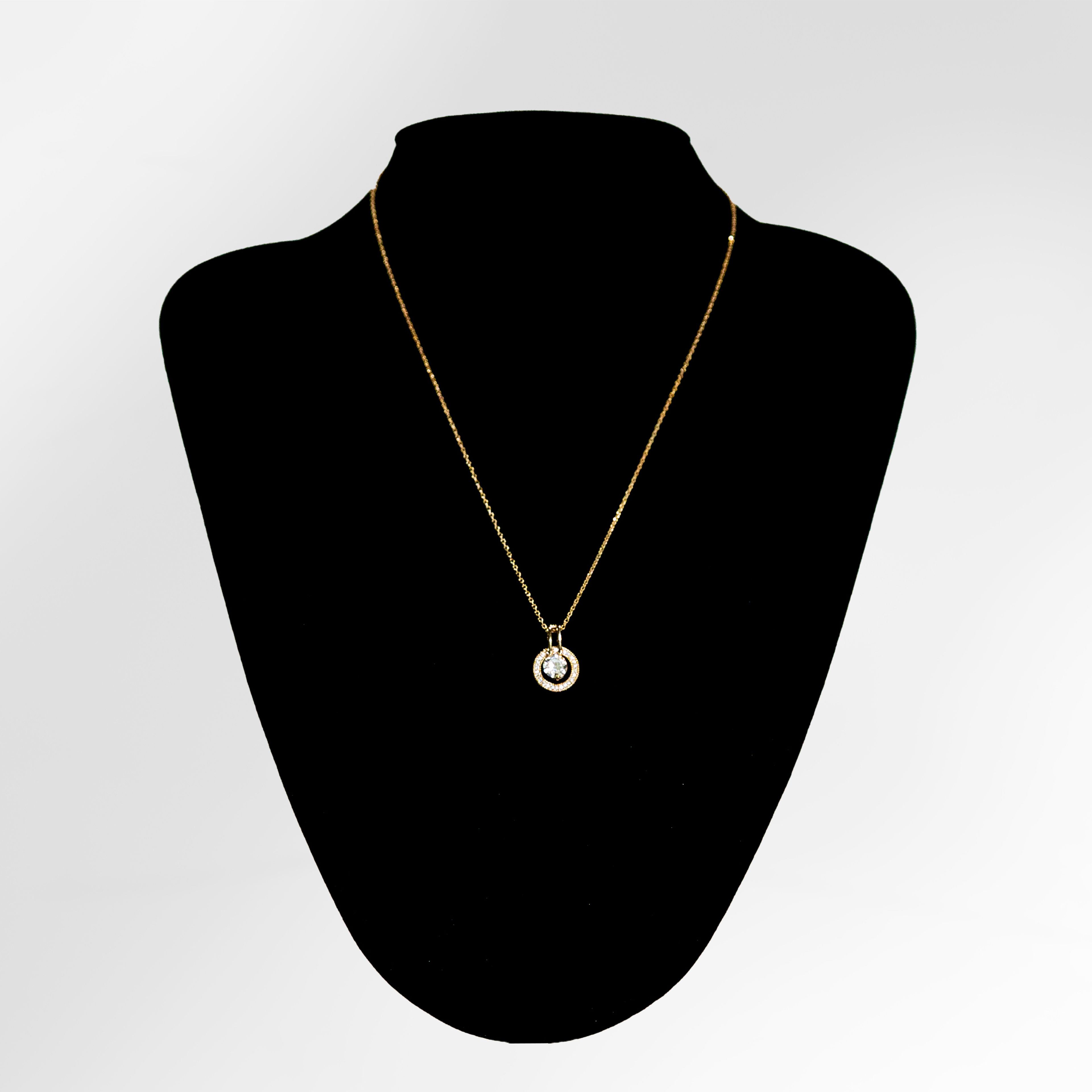 Double Halo Pendant Necklace and Earring Set
