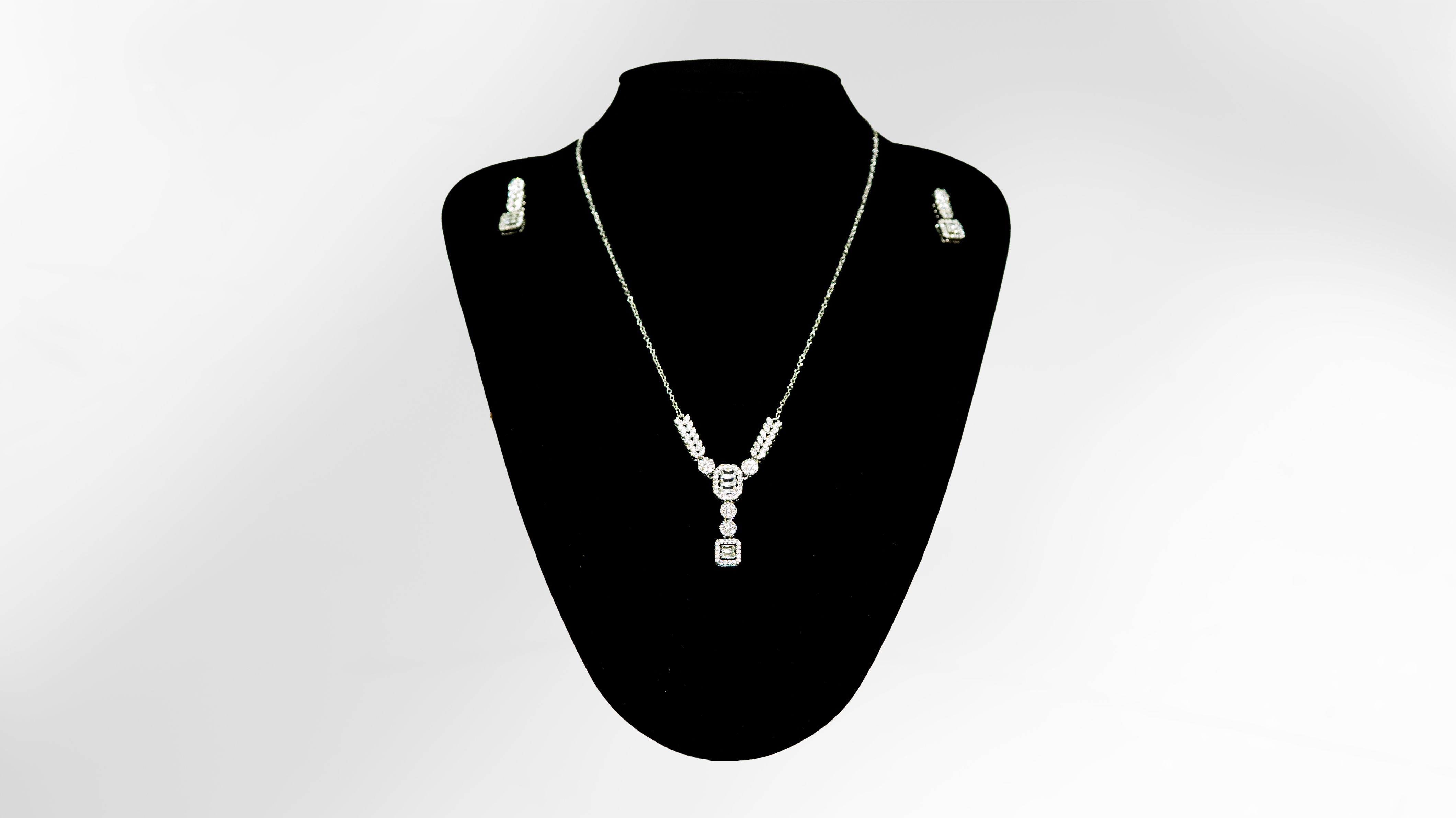 Crystal Cascade Necklace and Earring Set