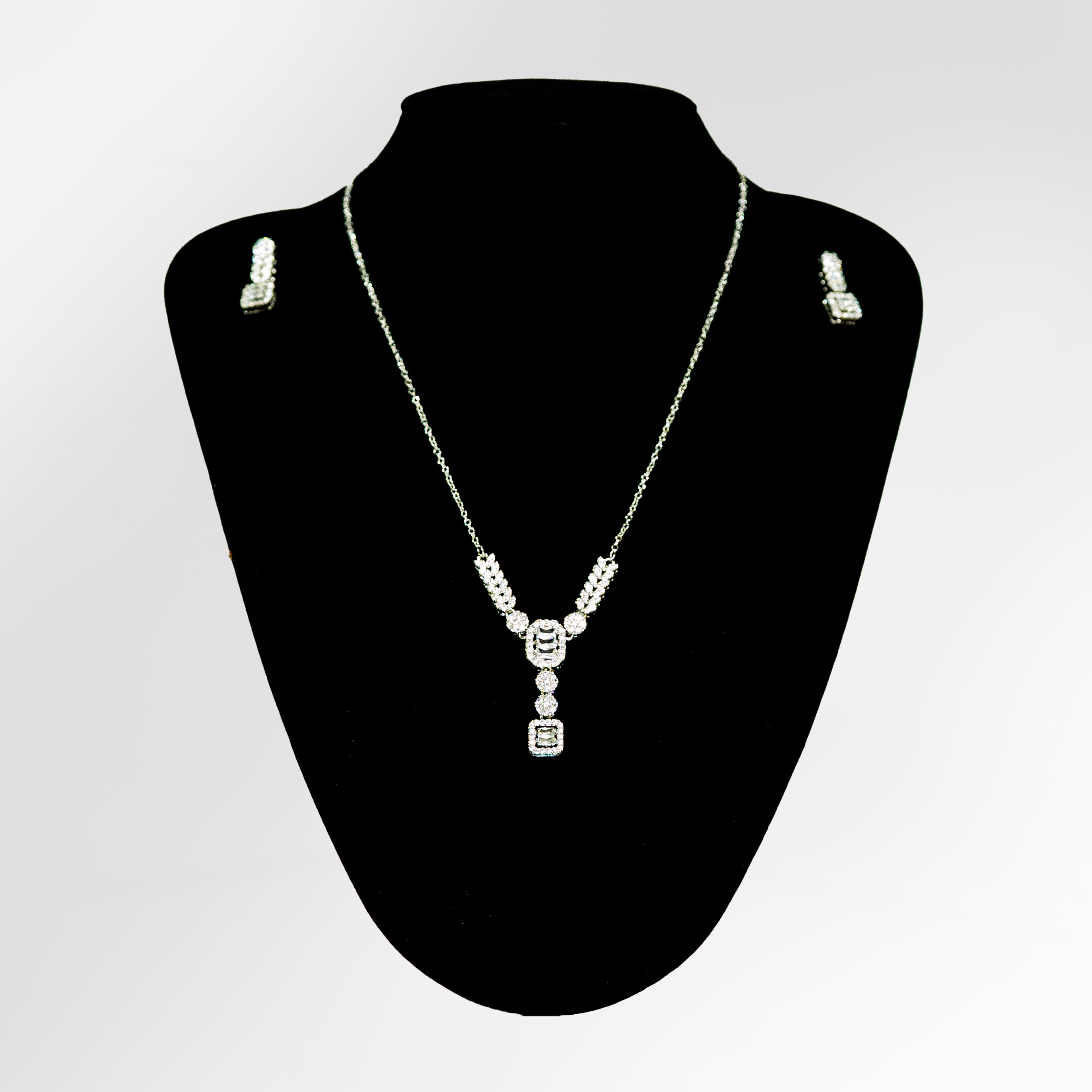 Crystal Cascade Necklace and Earring Set