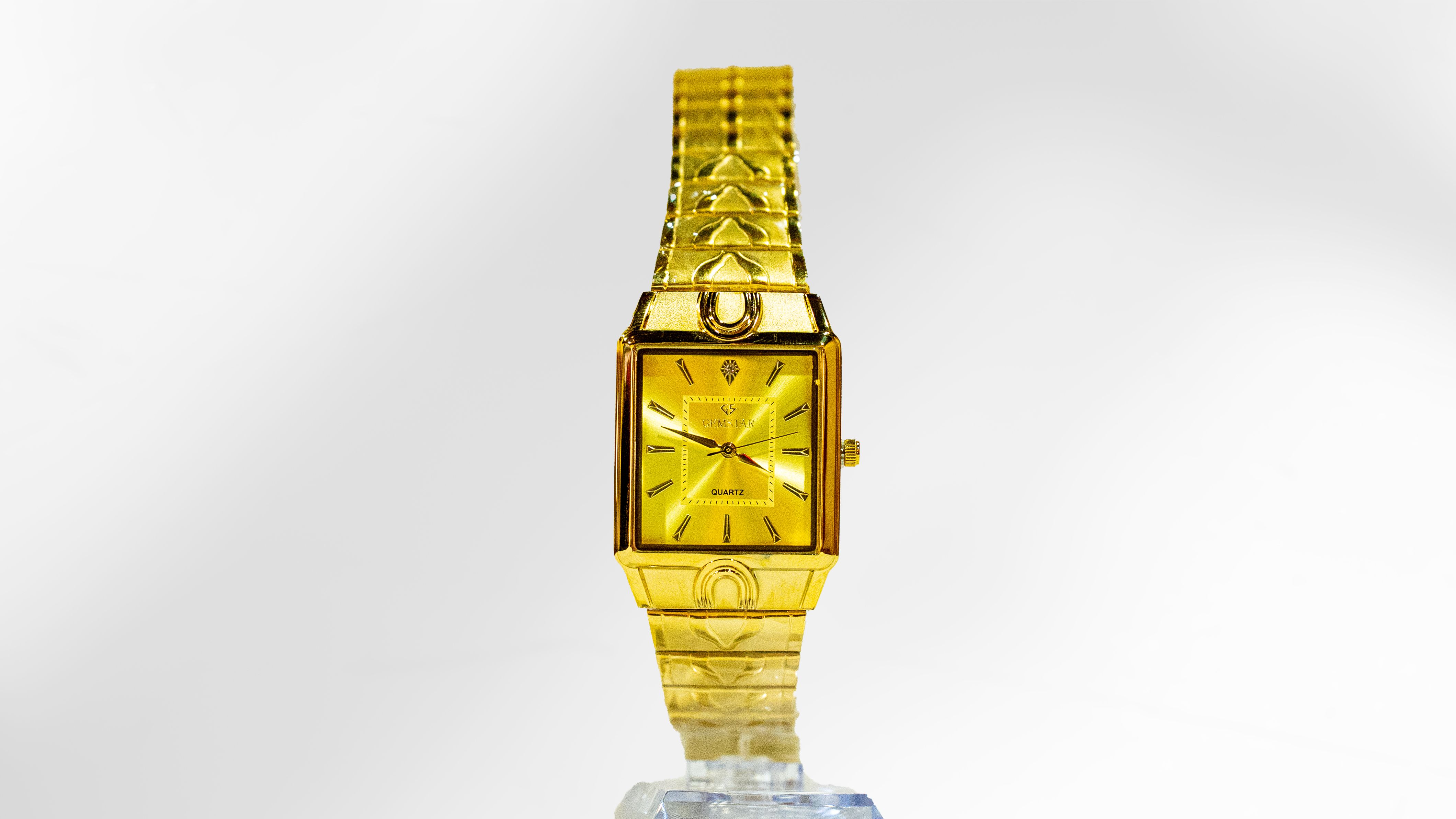 Gemstar Ladies Rectangle Gold Sunburst
