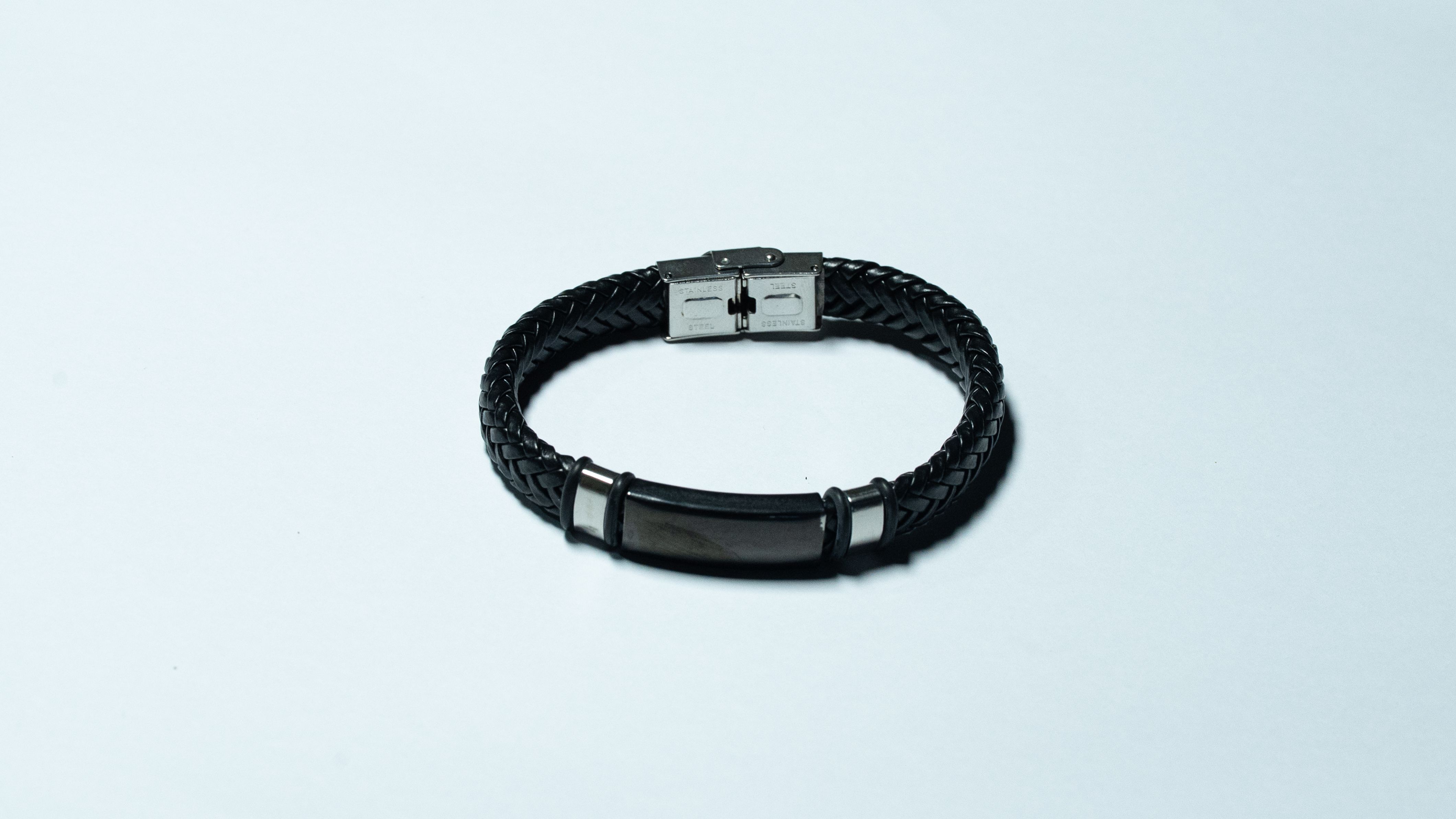 Black Braided Cross Bracelet