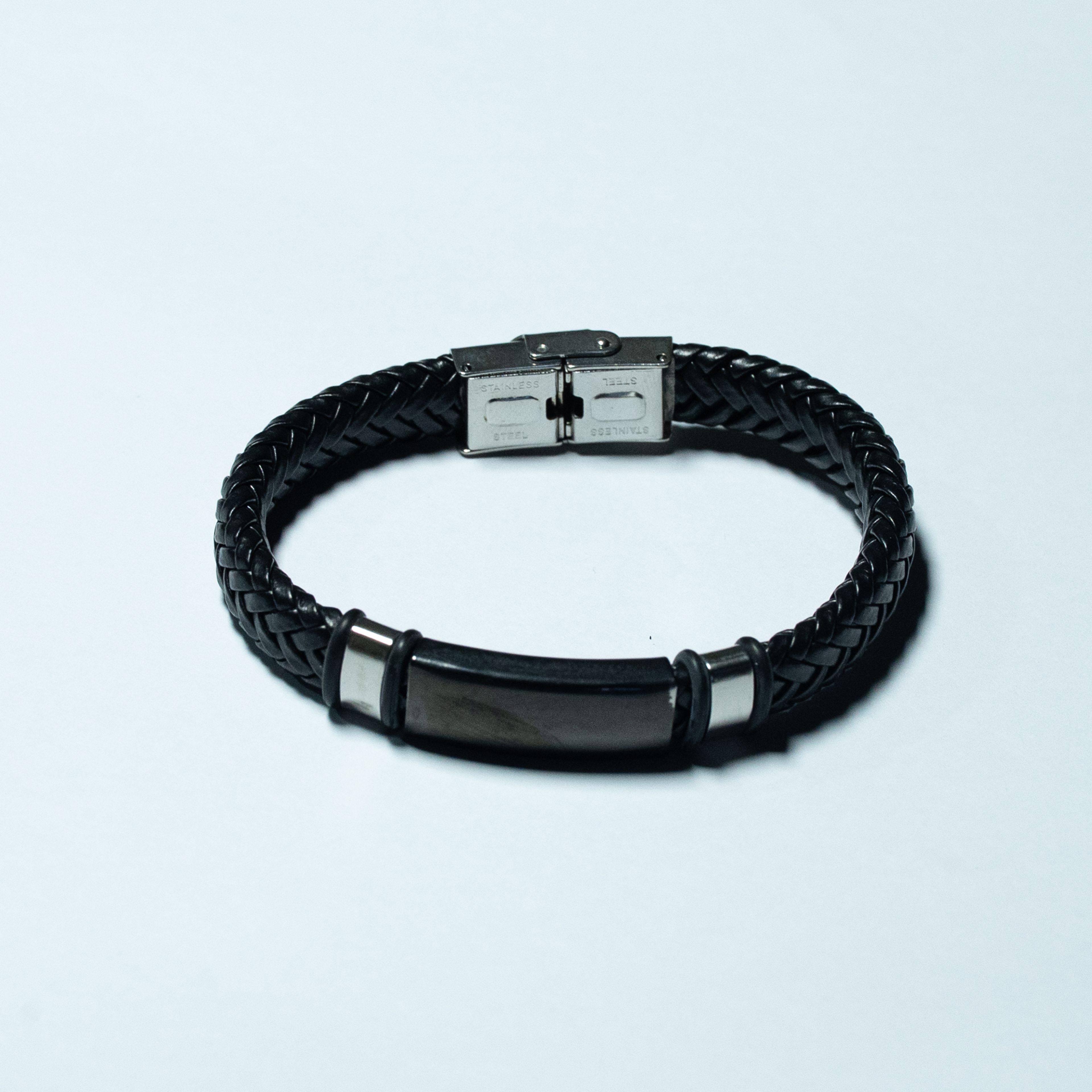 Black Braided Cross Bracelet