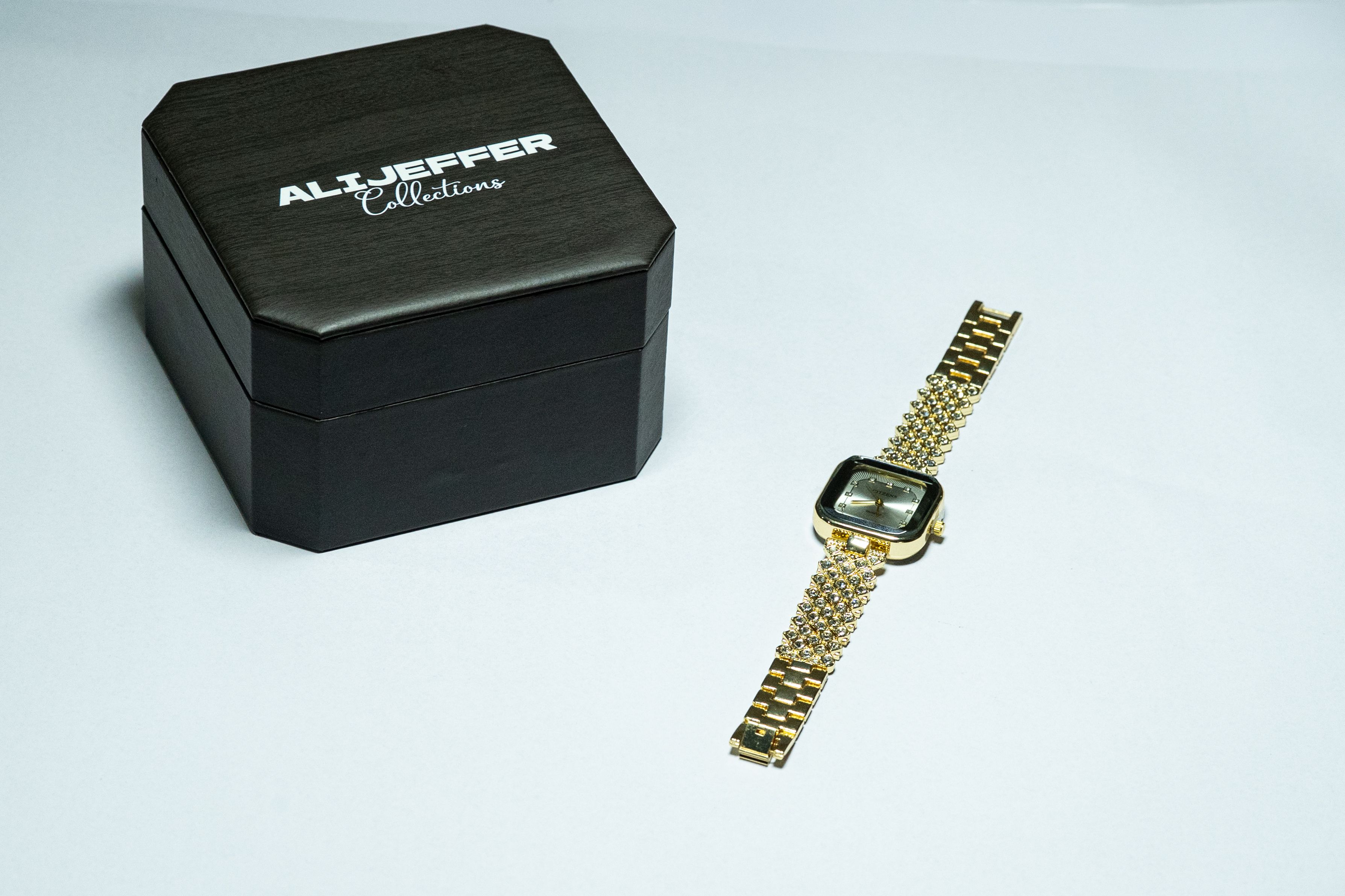 Citzens Silver Crystal Square Champagne Quartz Watch thumbnail 2