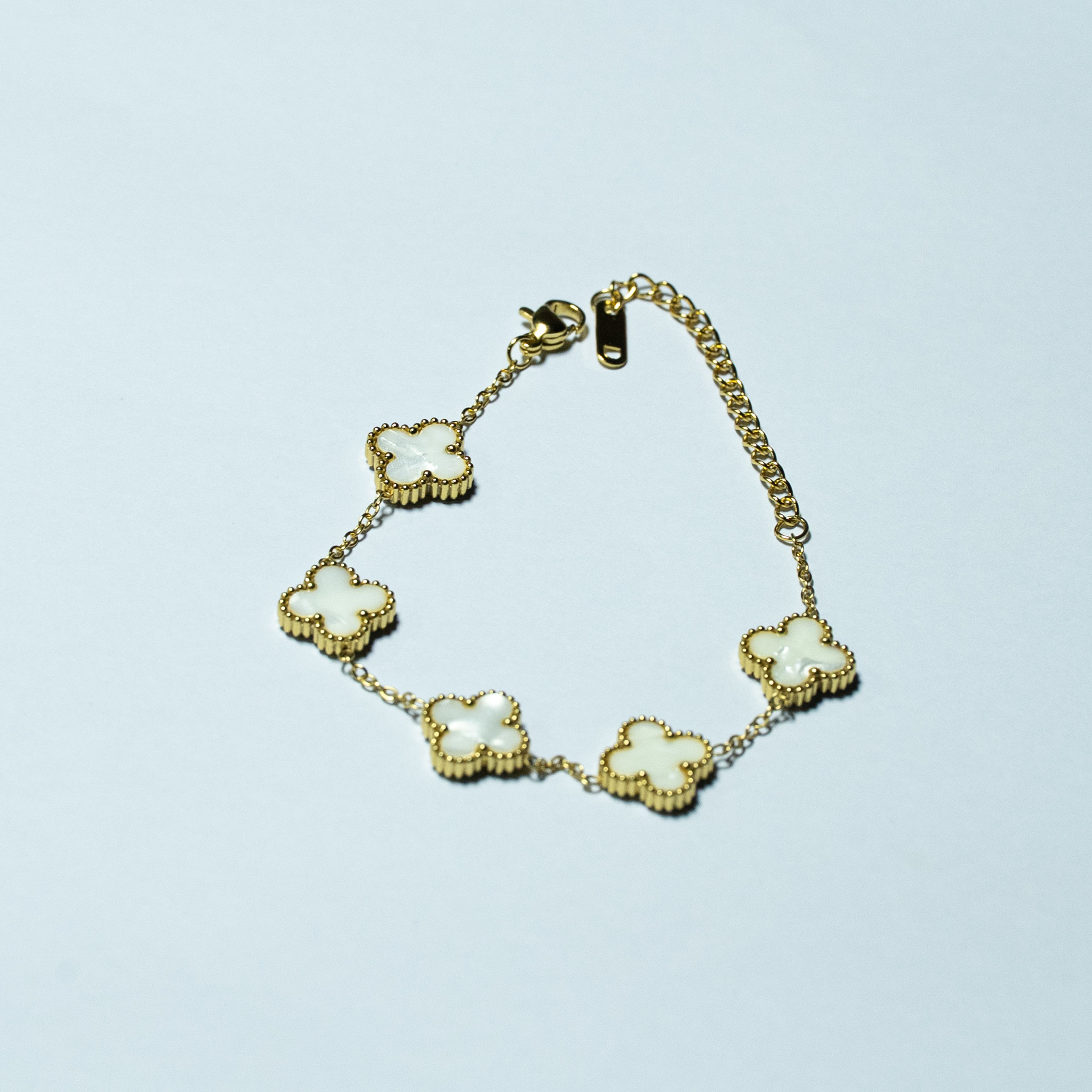 Ivory Clover Station Bracelet