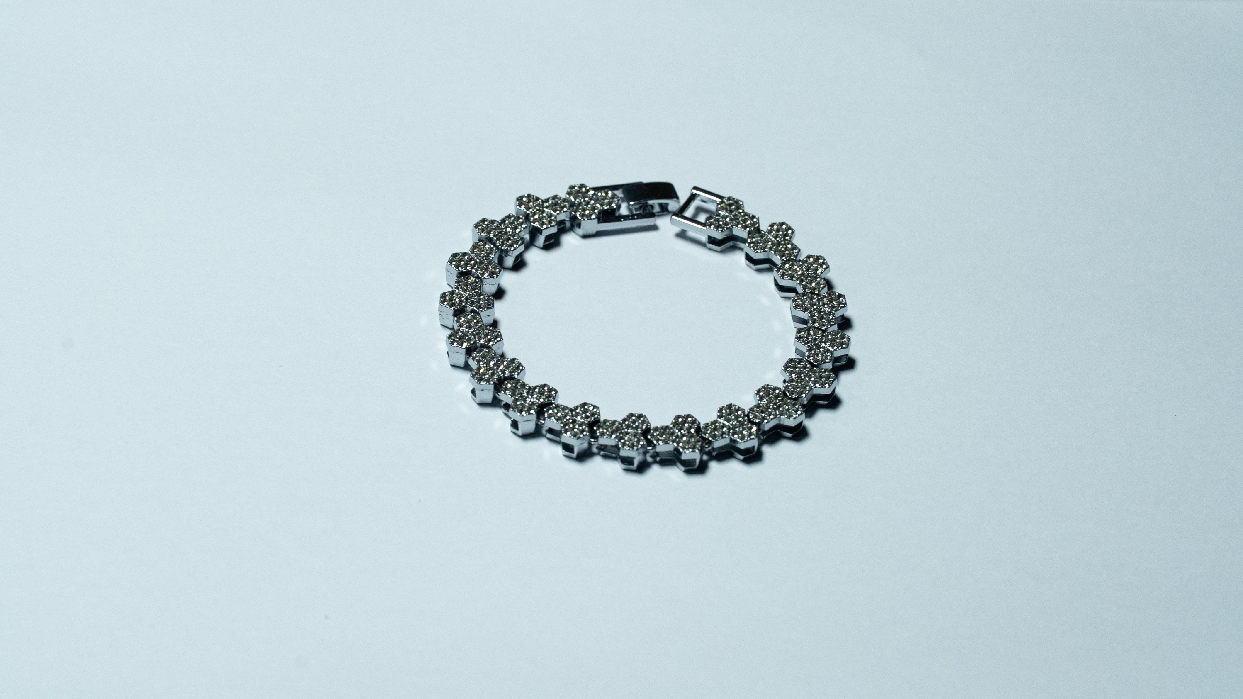 Silver Floral Link Bracelet