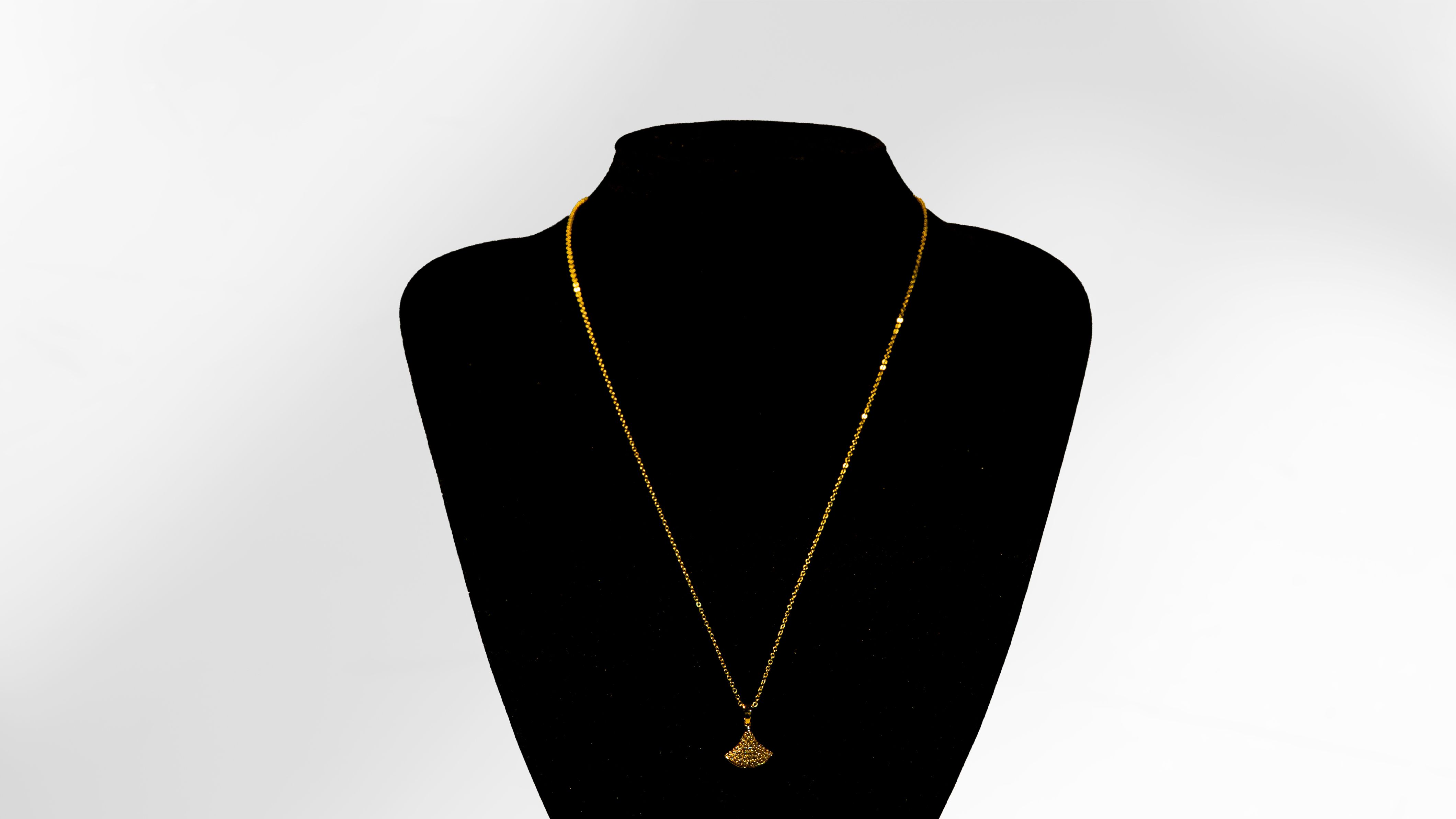 Golden Fan Drop Necklace