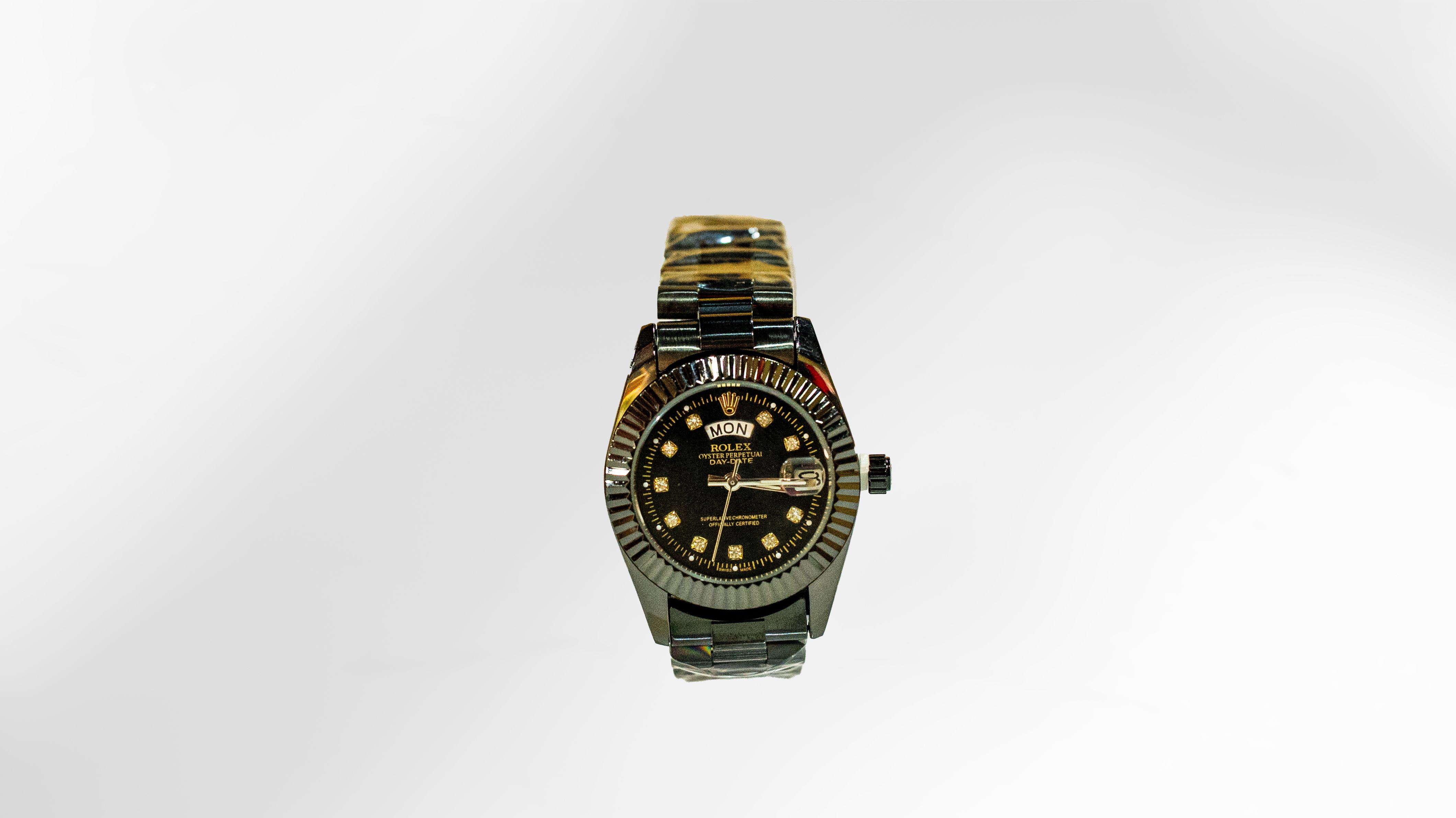Rolex: Day-Date Gunmetal Diamond Dial