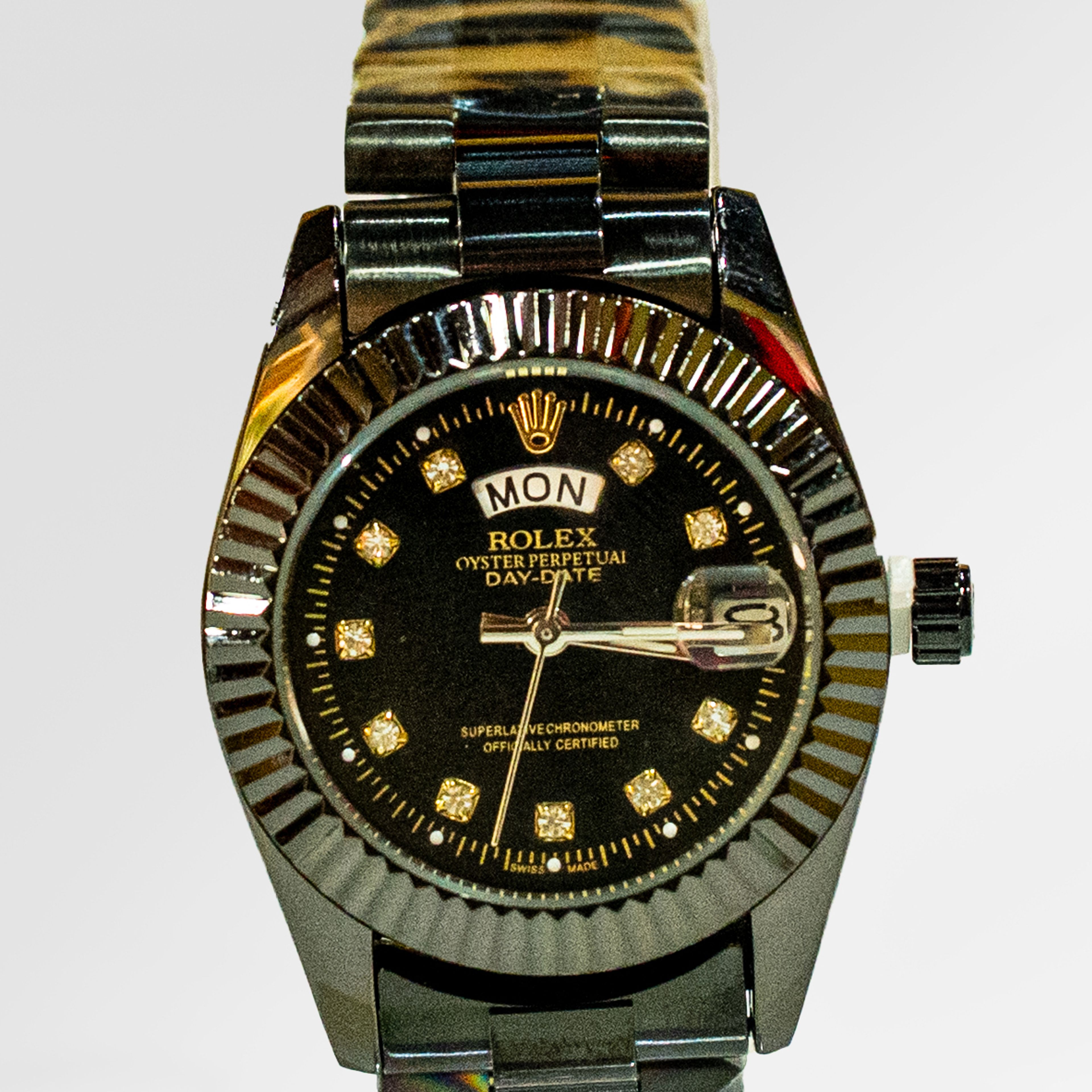 Rolex: Day-Date Gunmetal Diamond Dial