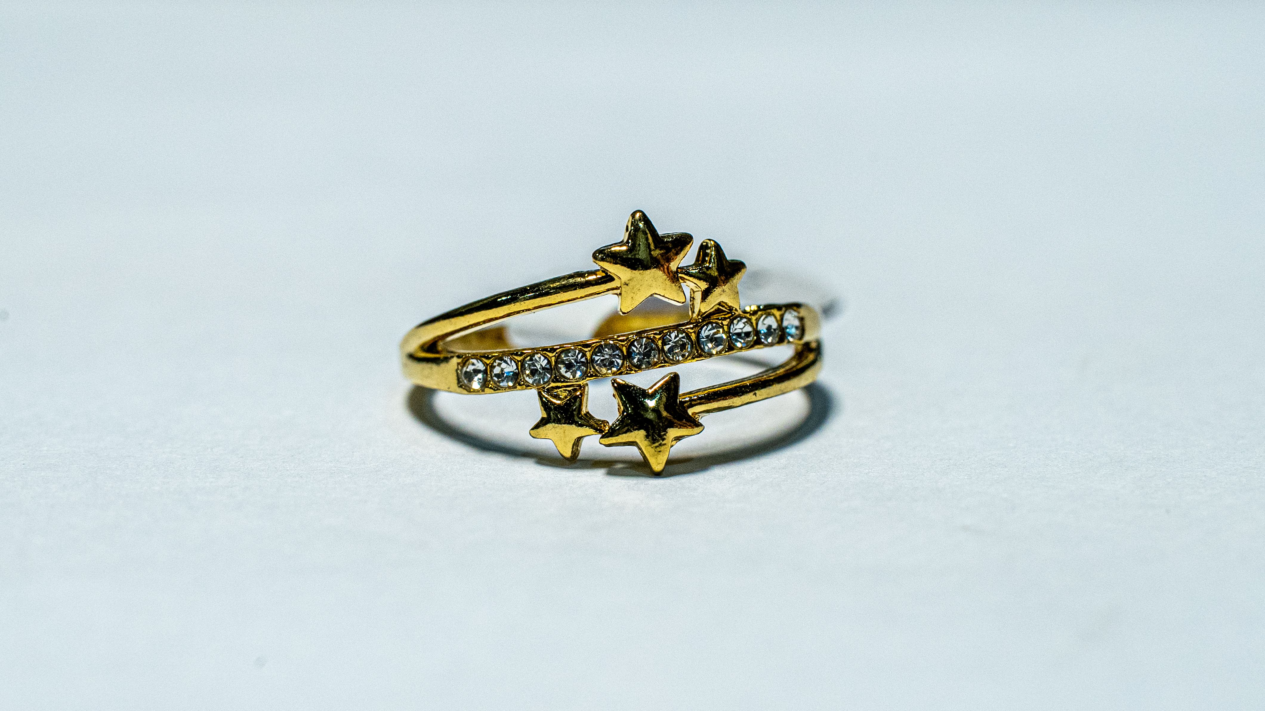 Golden Star Orbit Ring