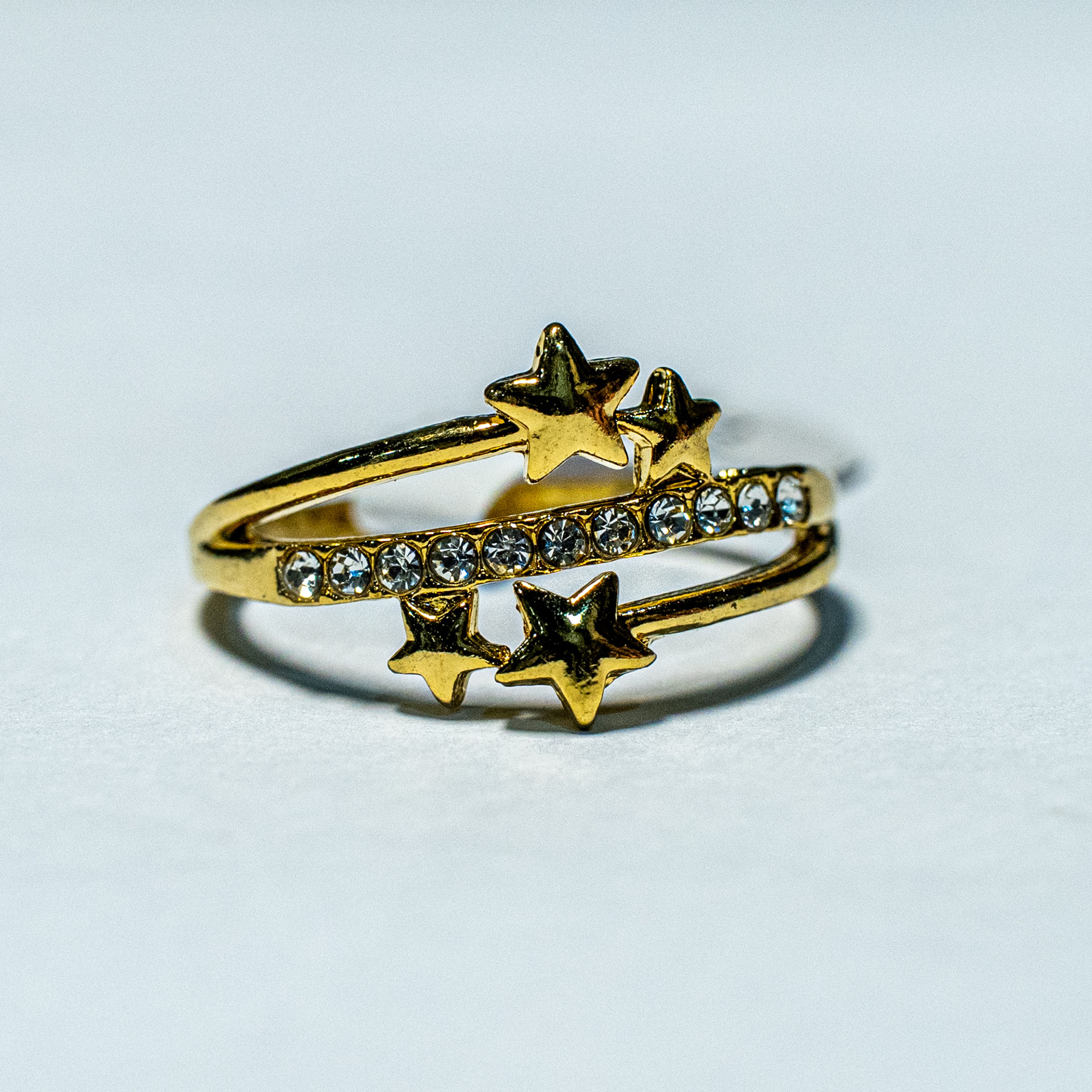 Golden Star Orbit Ring
