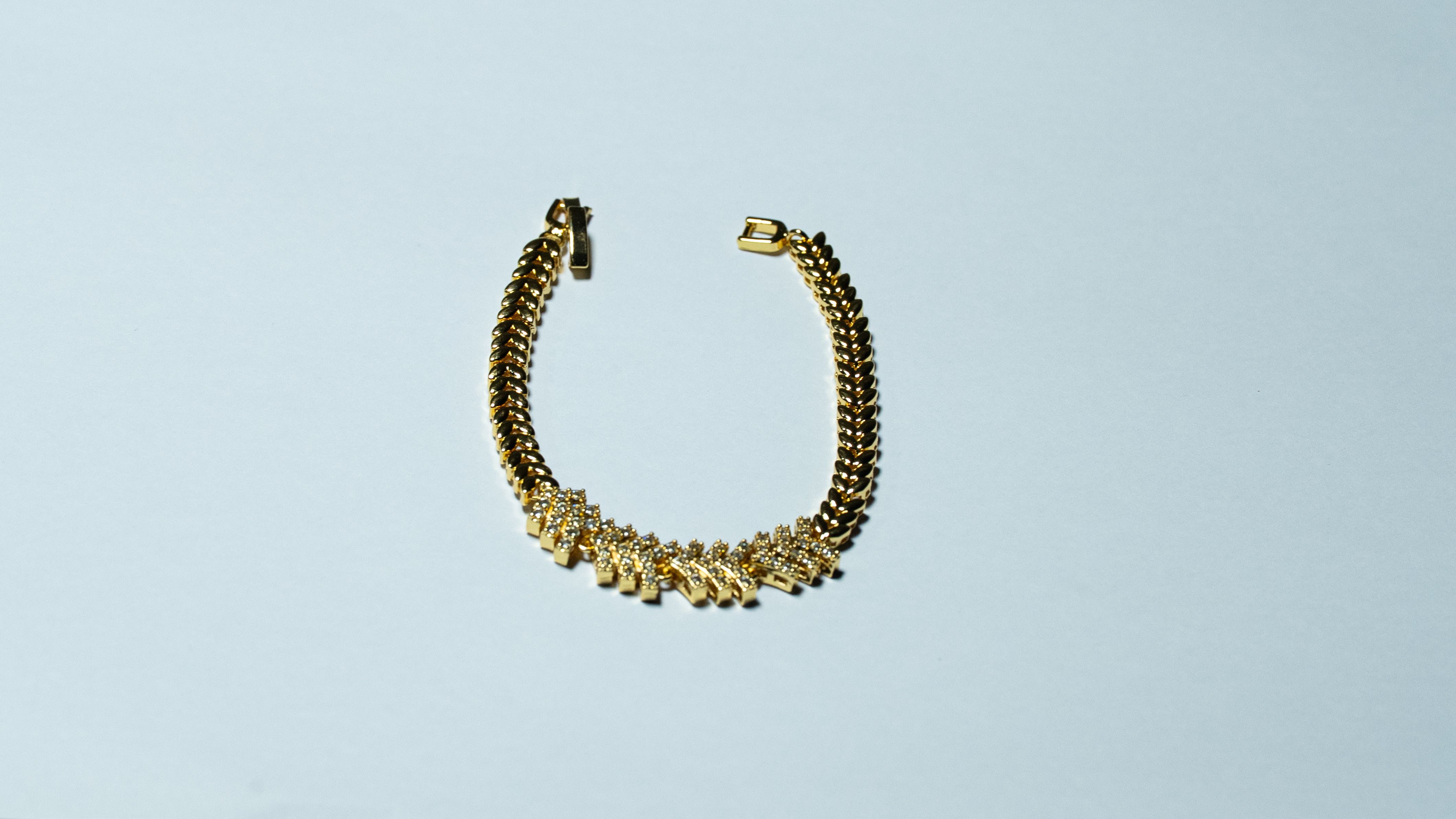 Golden Crystal Tennis Bracelet
