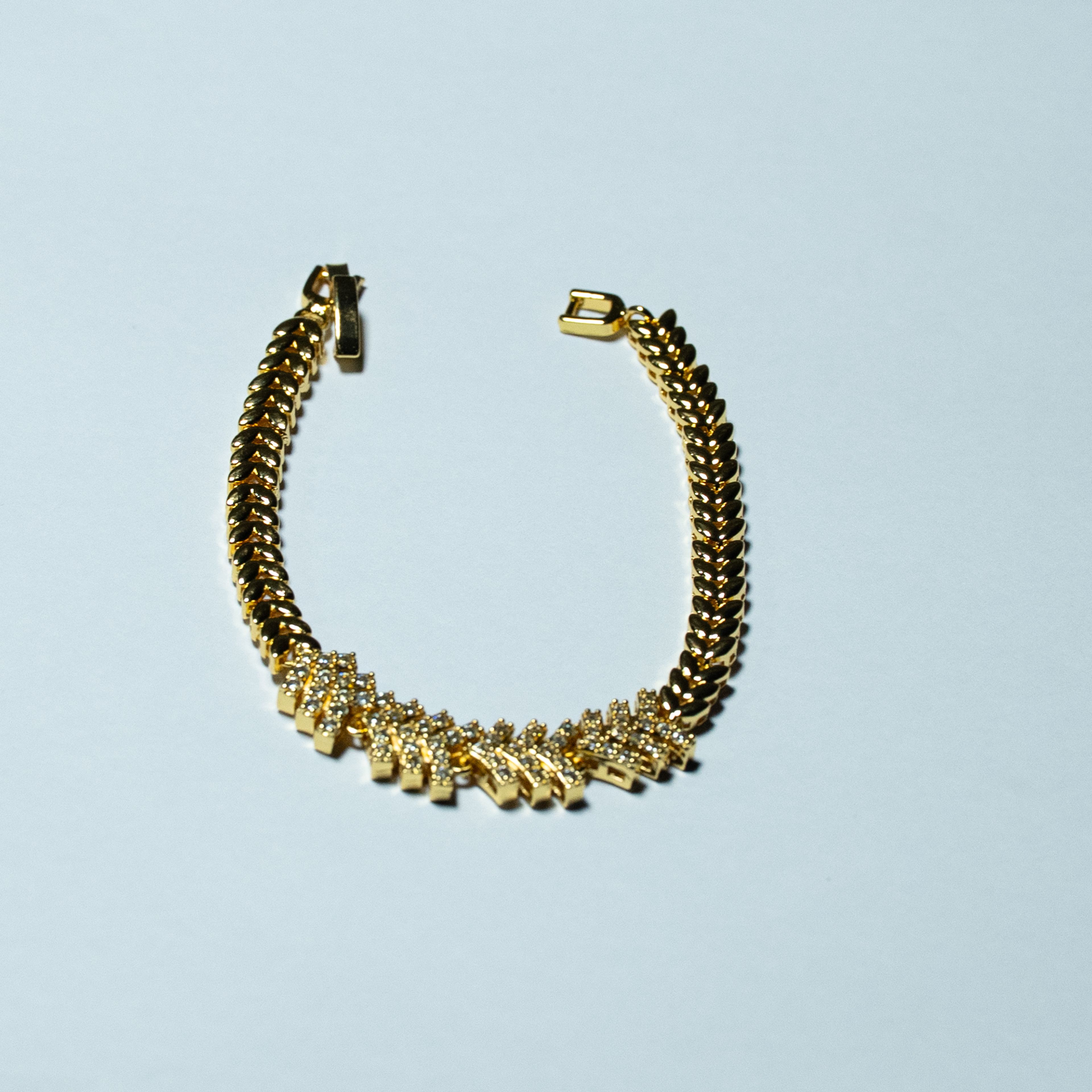 Golden Crystal Tennis Bracelet