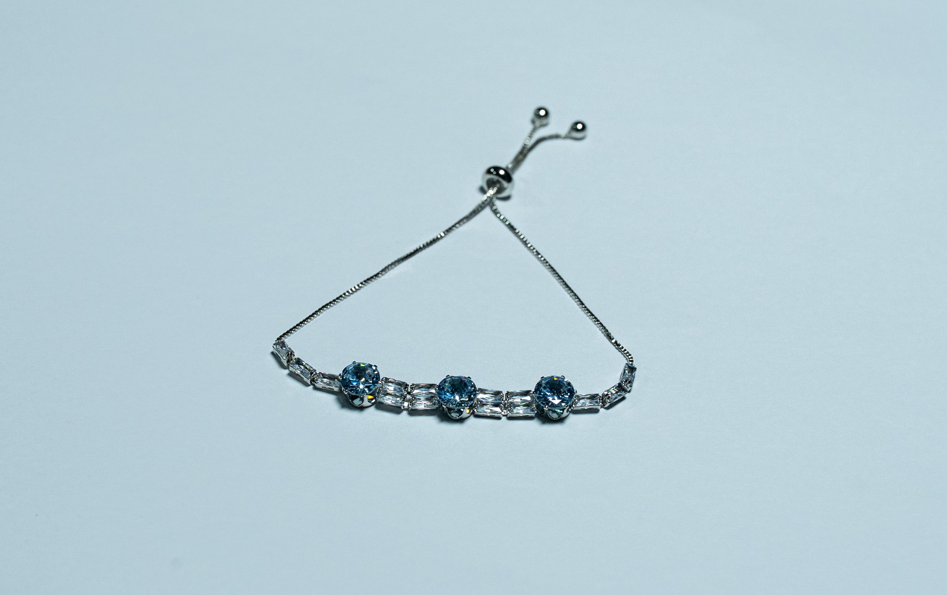 Aqua Crystal Adjustable Bracelet