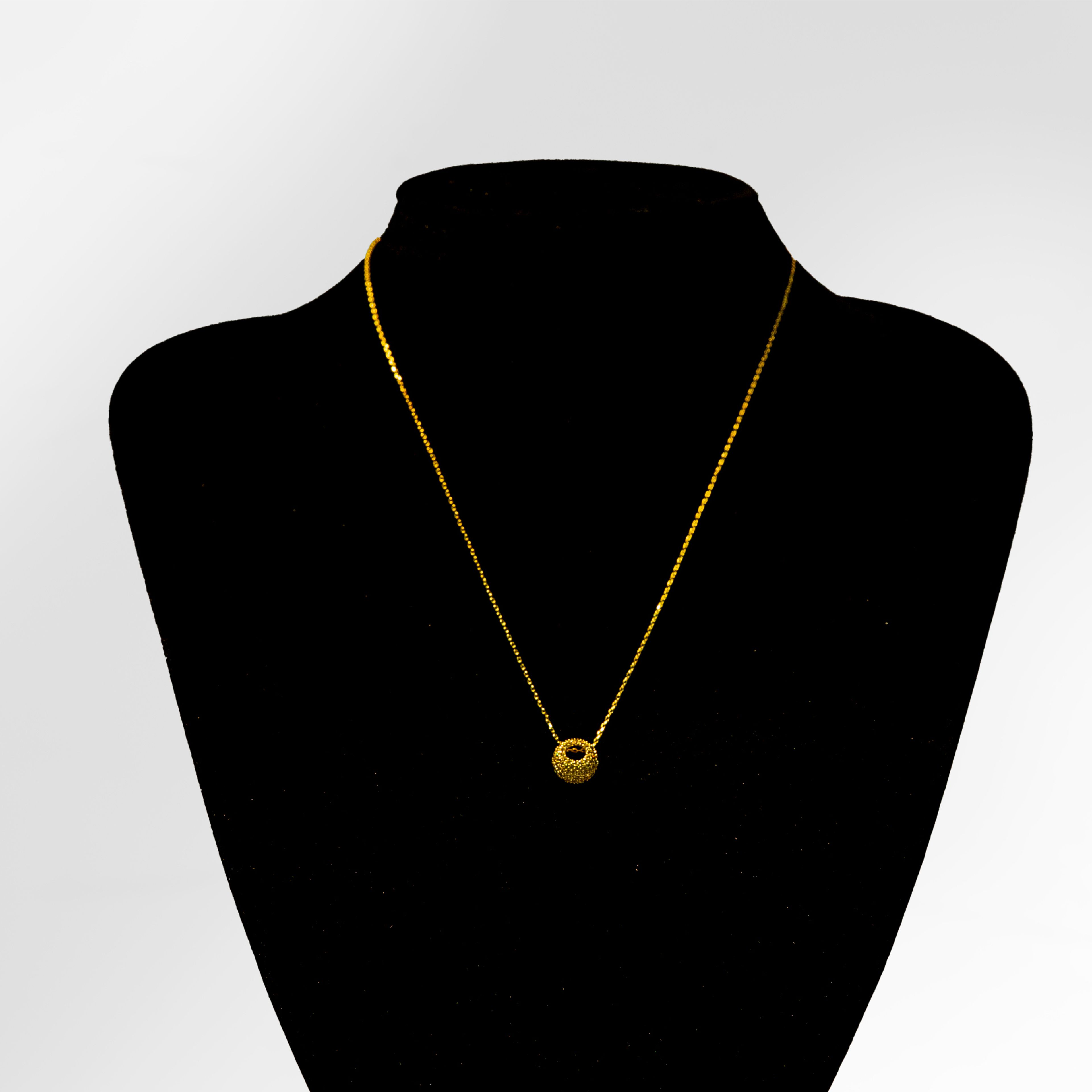 Golden Pebble Pendant Necklace