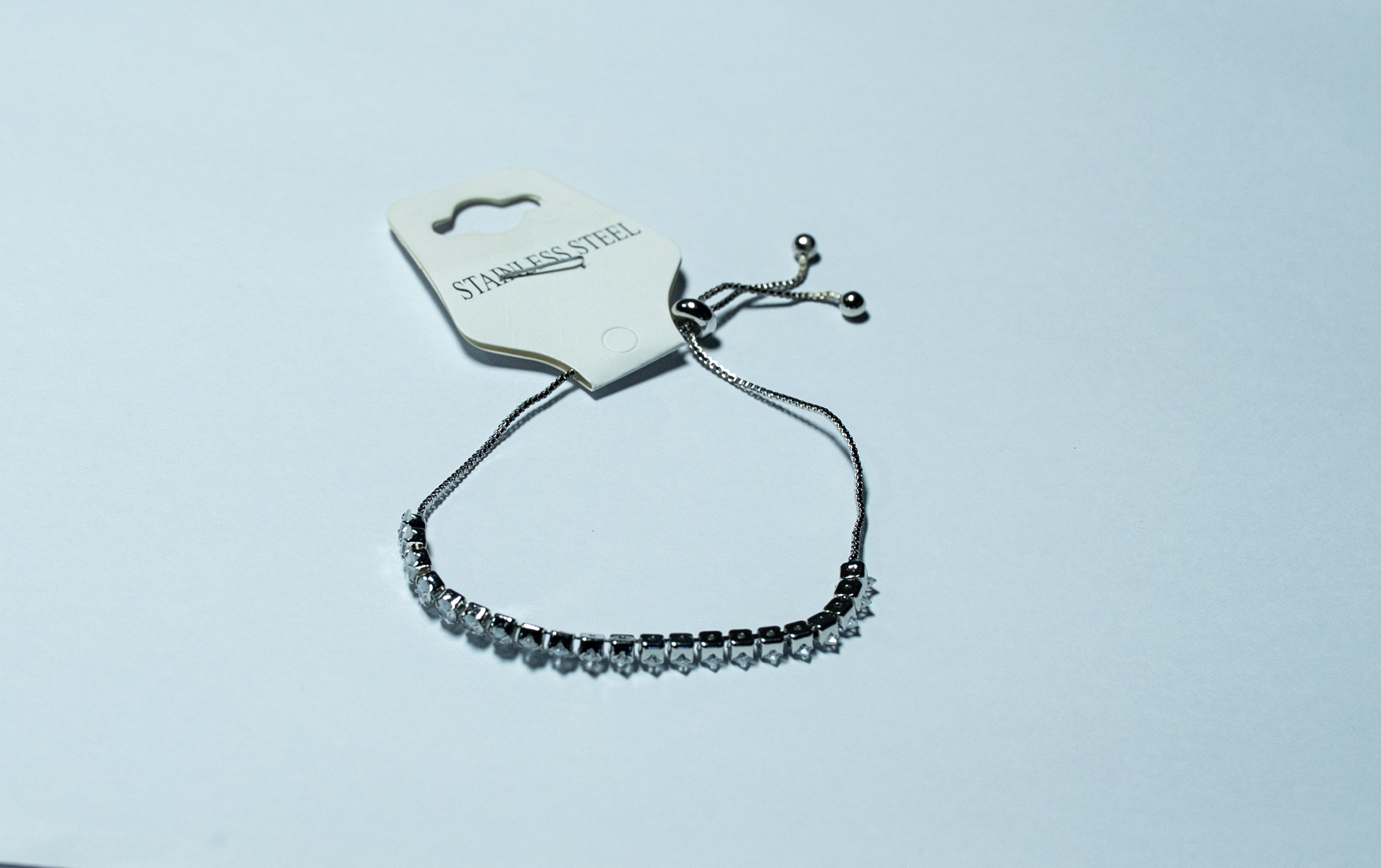 Silver Crystal Adjustable Bracelet