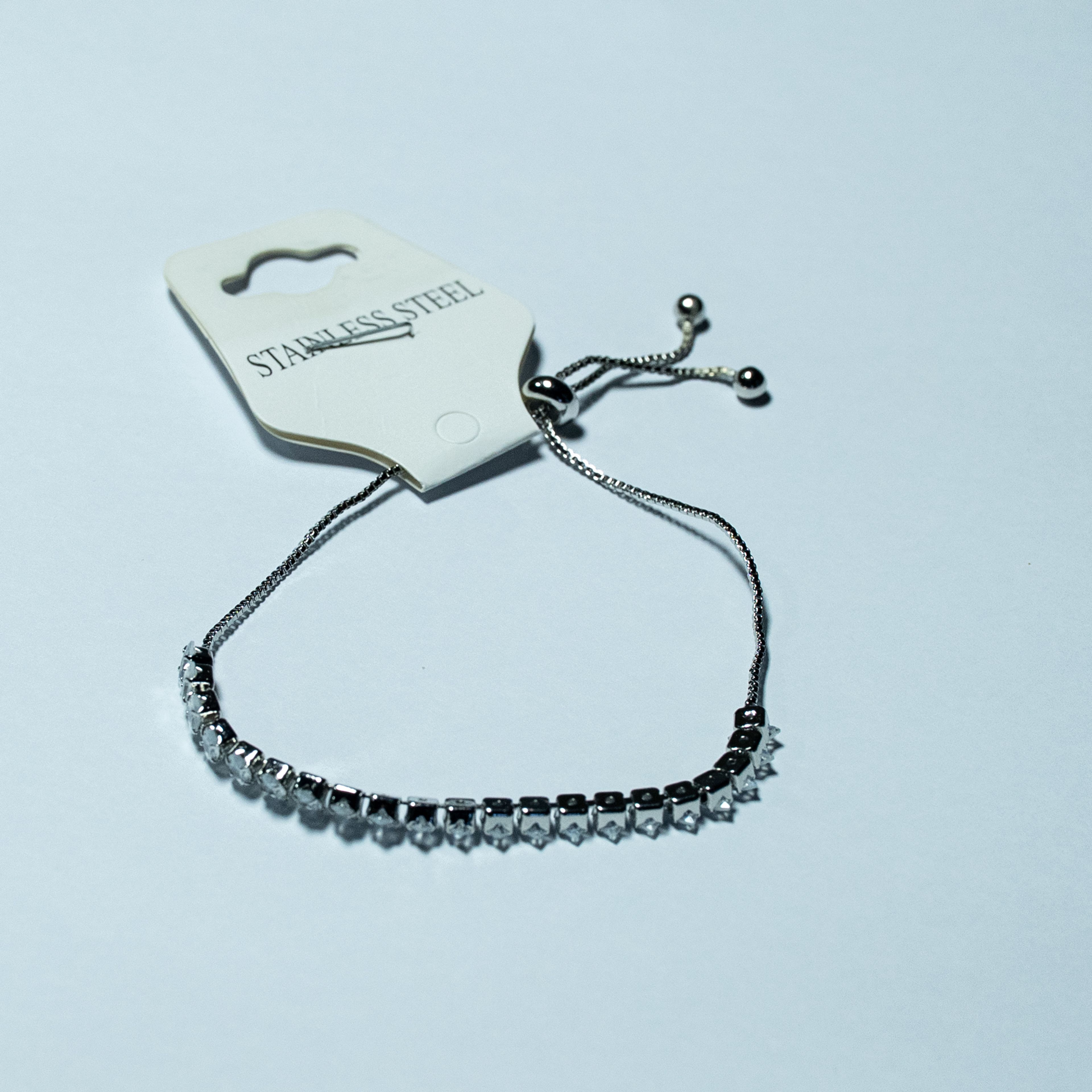 Silver Crystal Adjustable Bracelet