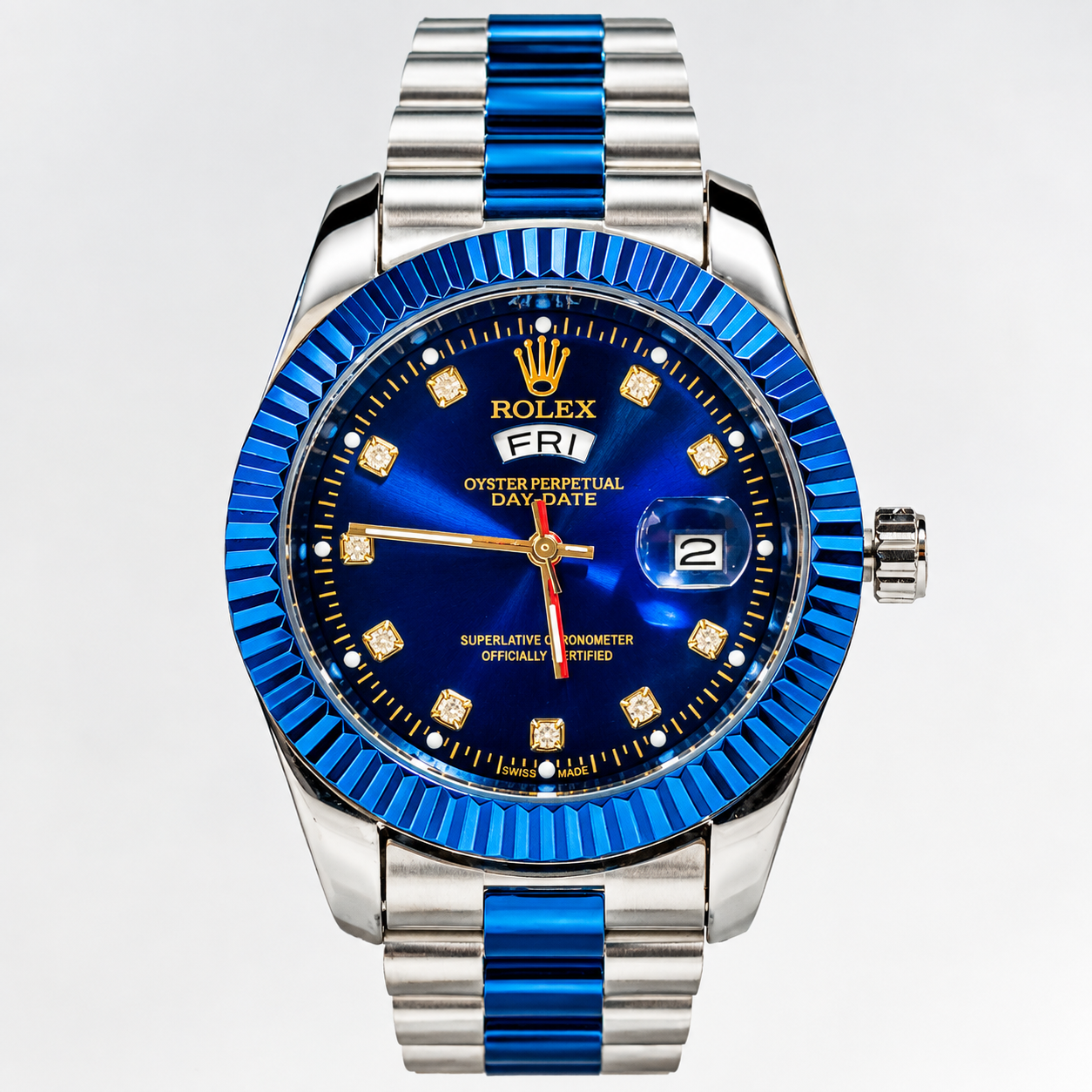 Rolex: Day-Date Blue Diamond Dial