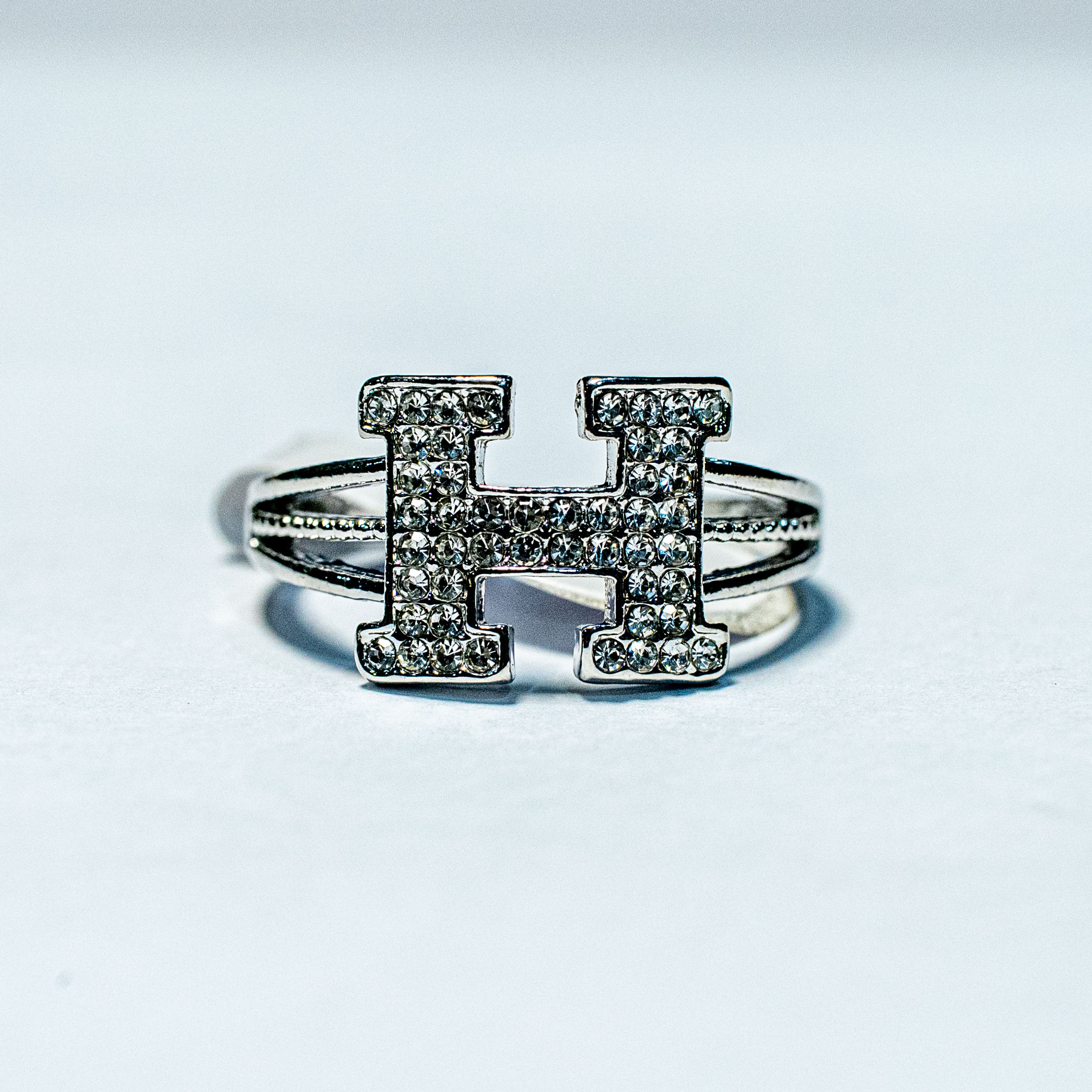 Crystal Letter H Ring