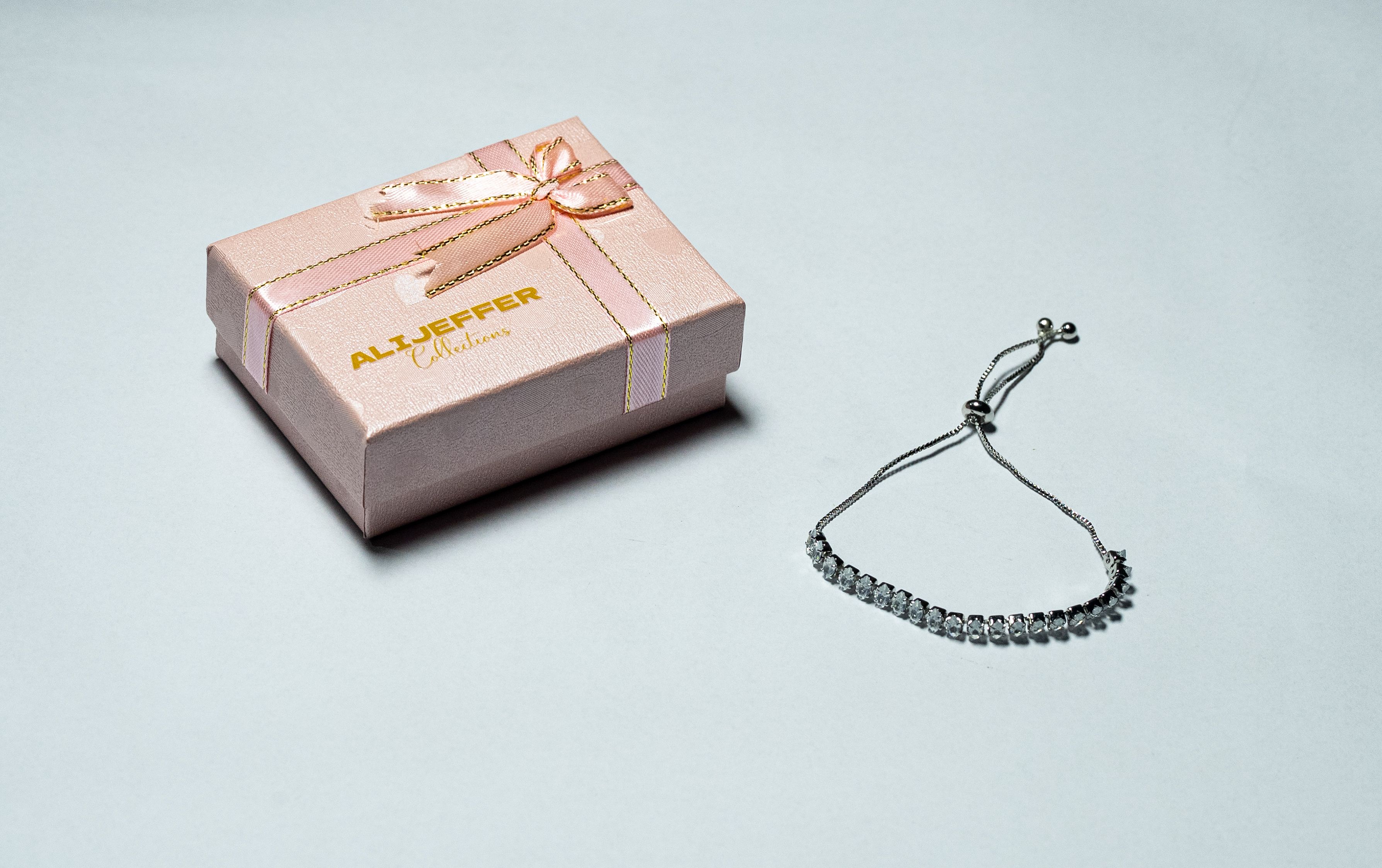 Silver Crystal Adjustable Bracelet thumbnail 2