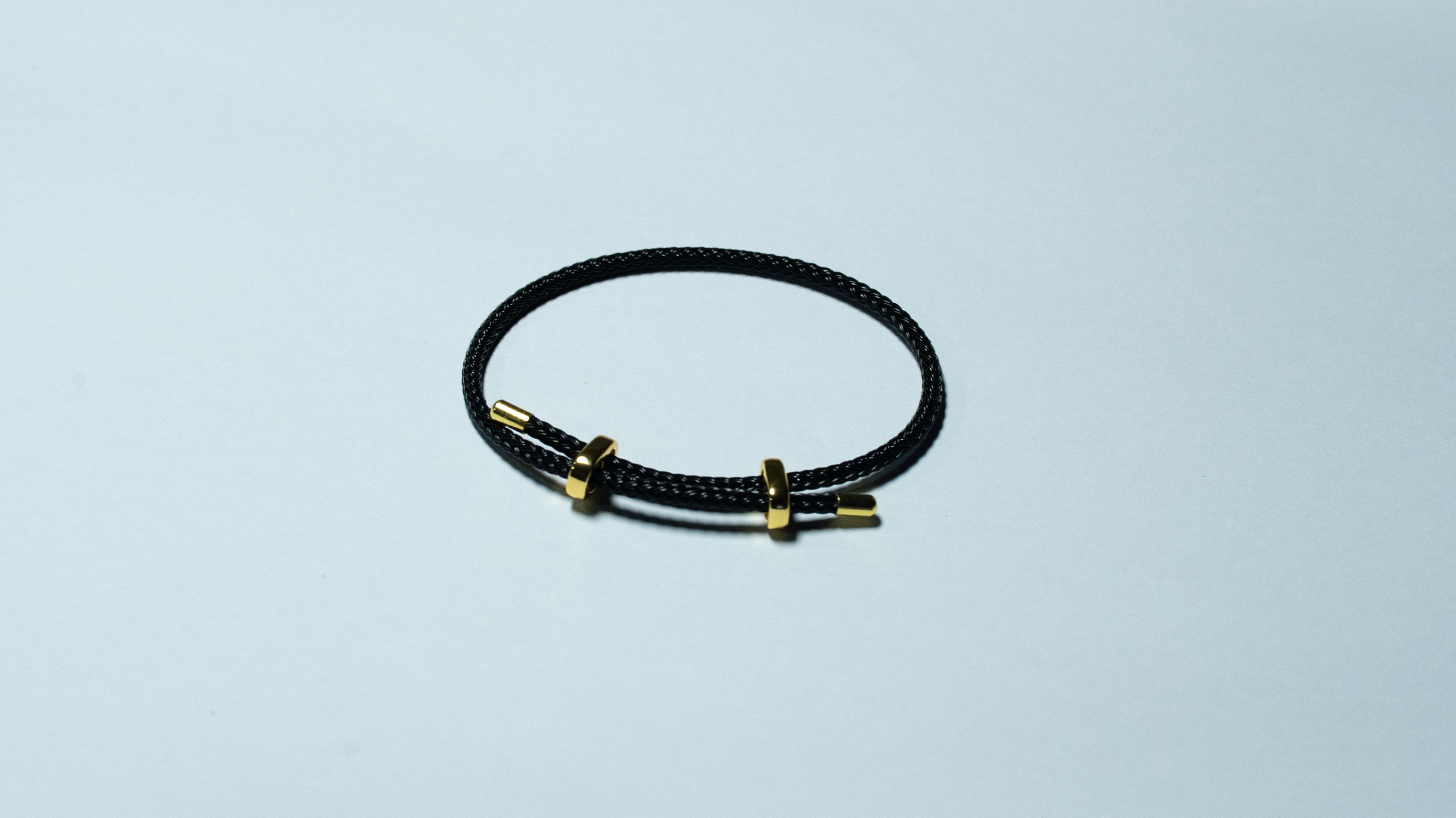 Black Gold Bar Cord Bracelet