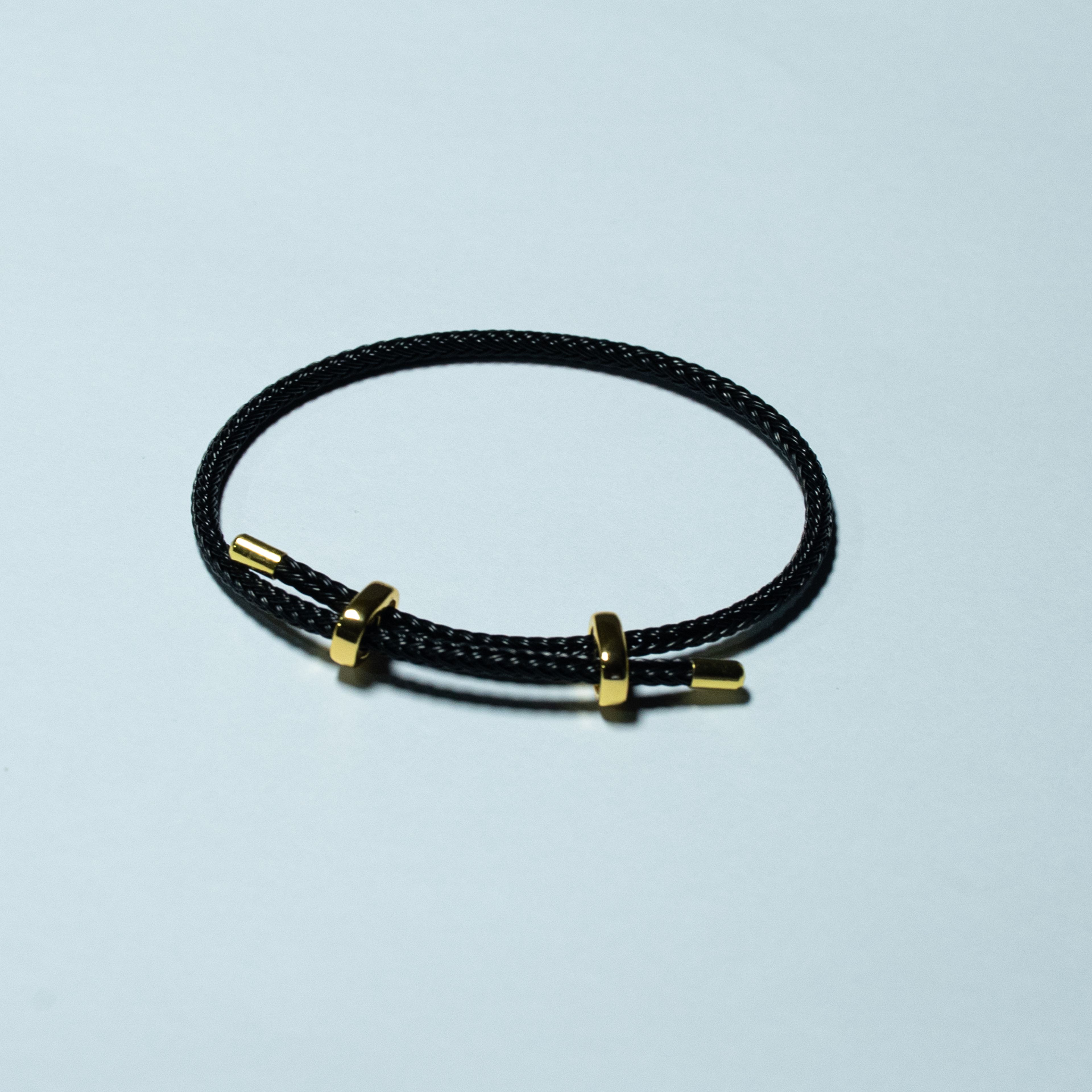 Black Gold Bar Cord Bracelet