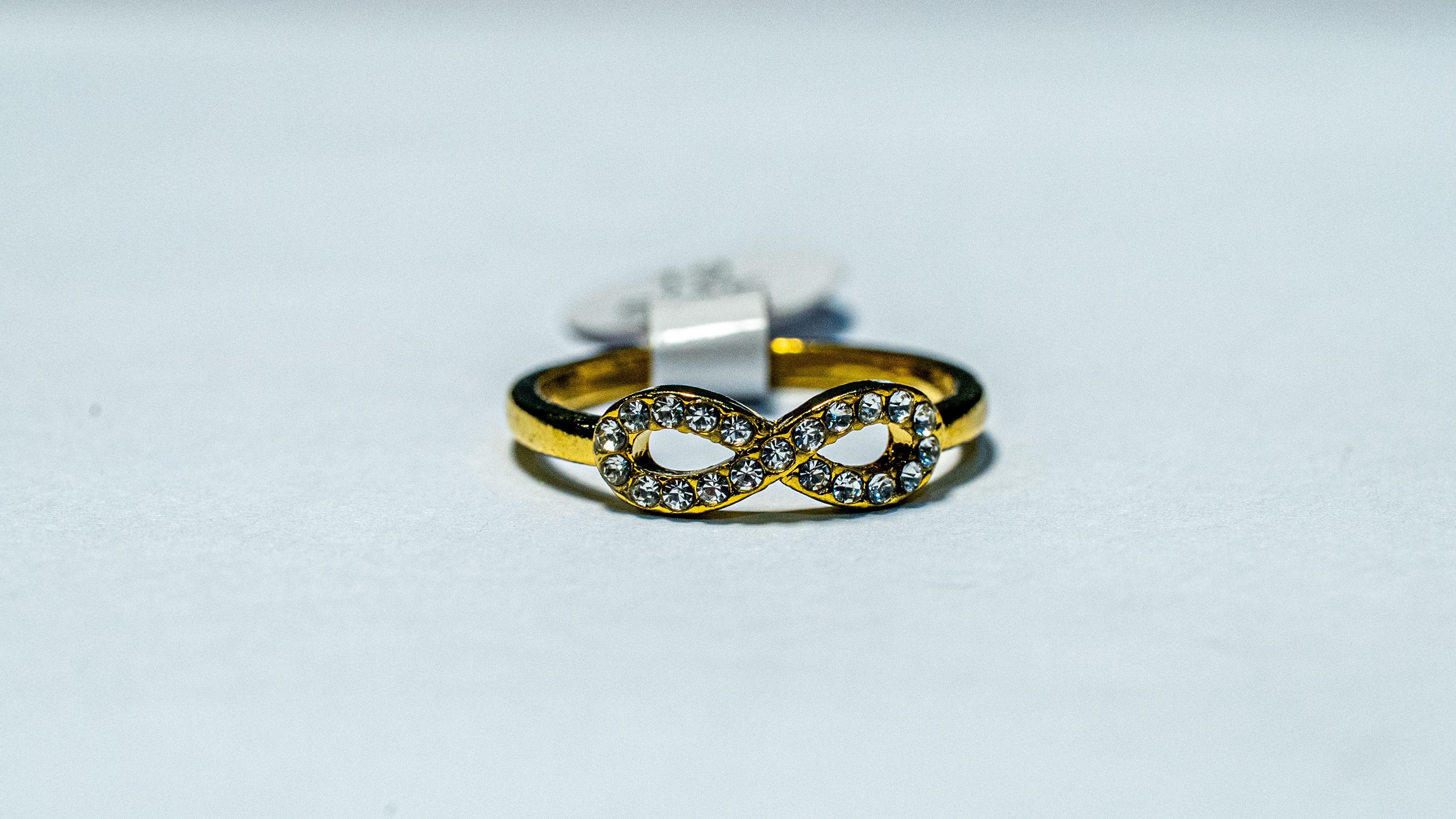 Golden Infinity Crystal Ring