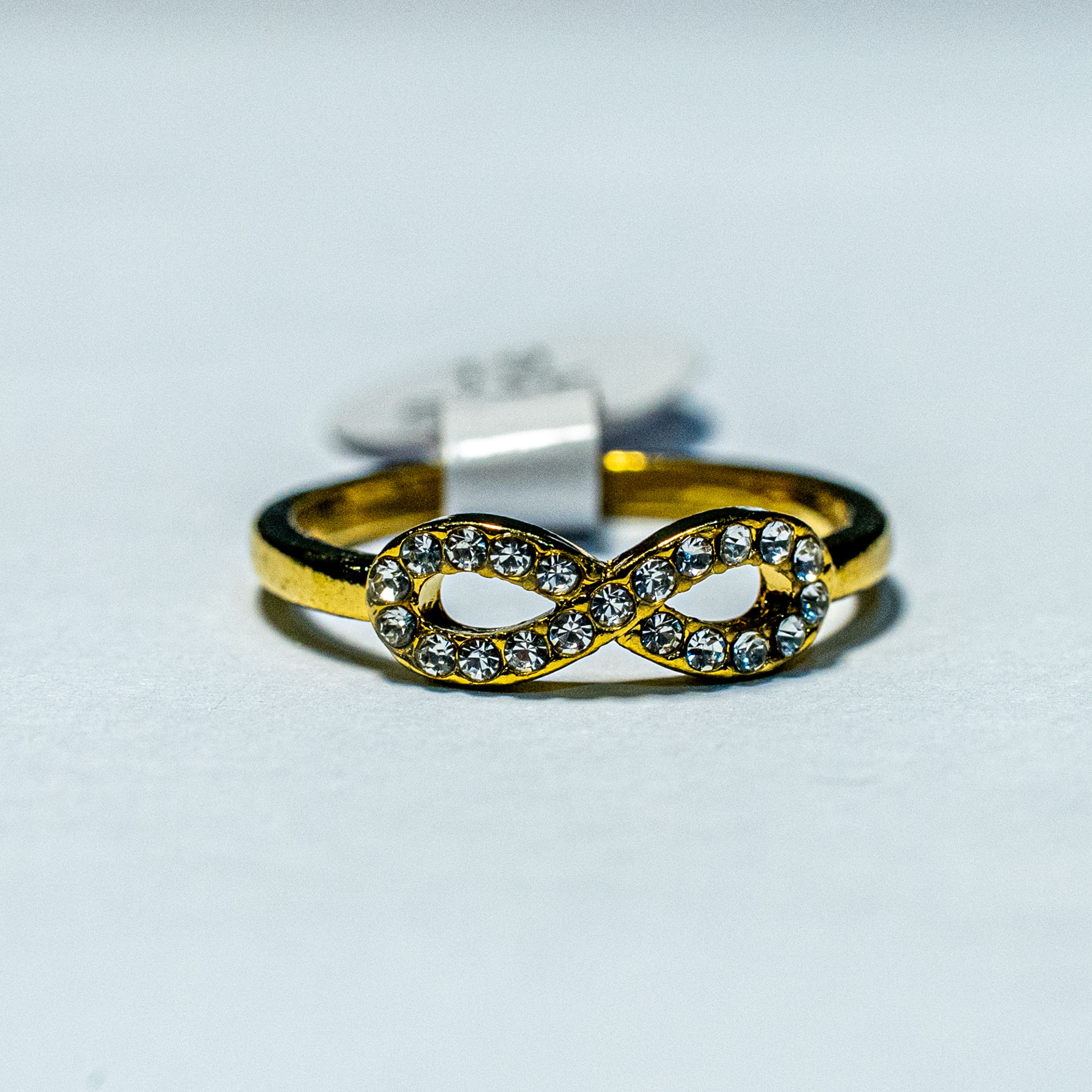 Golden Infinity Crystal Ring