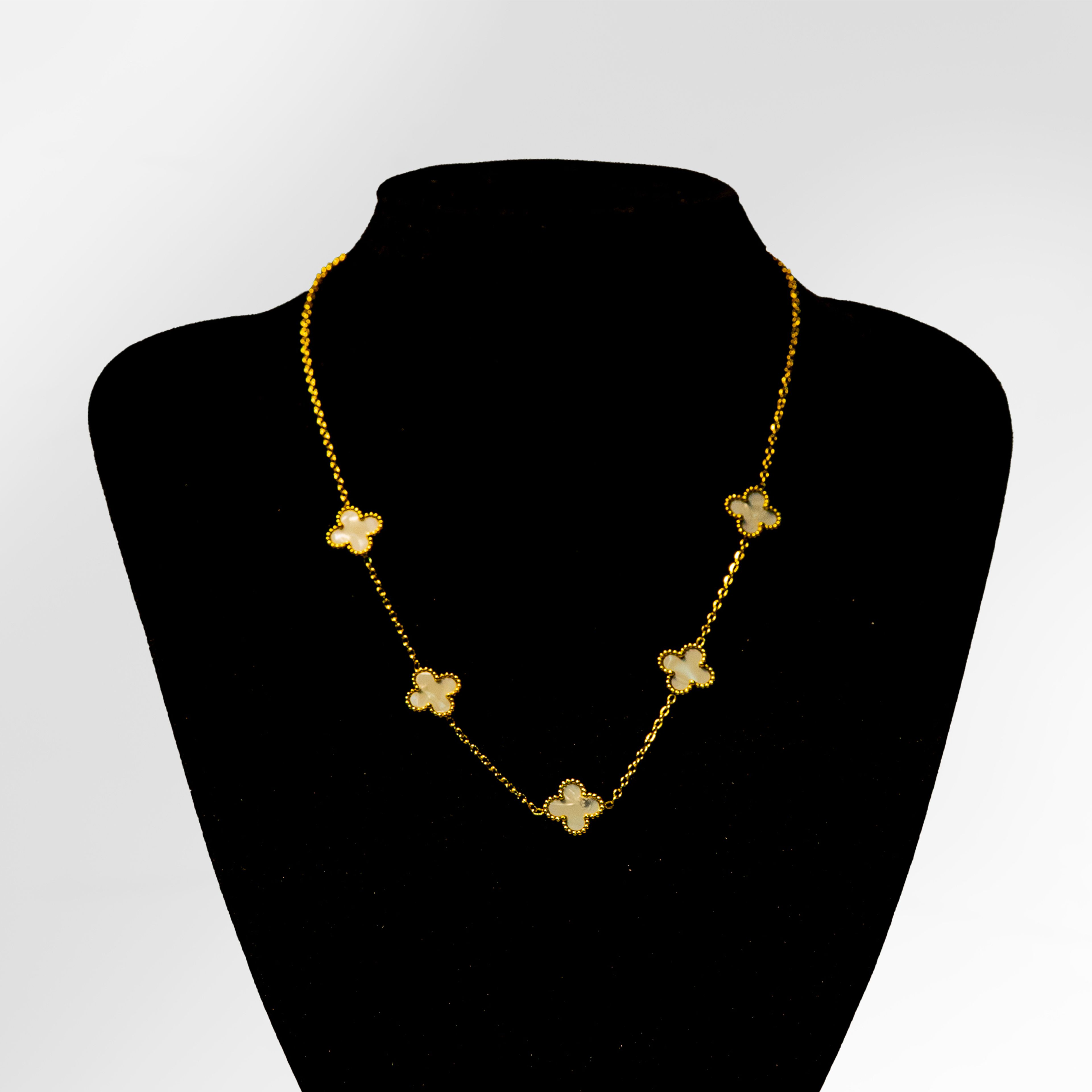 Pearl Clover Station Necklace