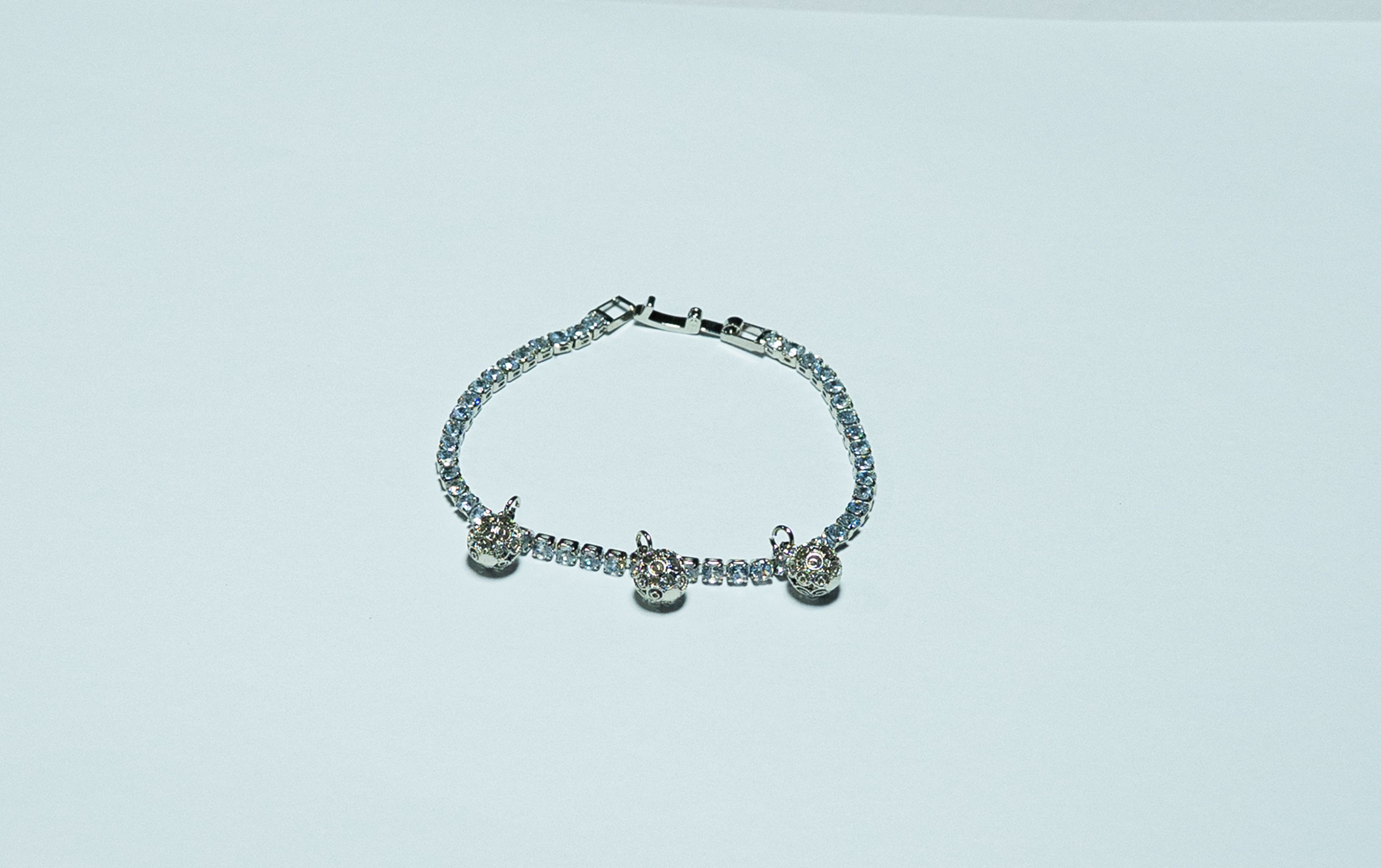 Silver Charm Tennis Bracelet