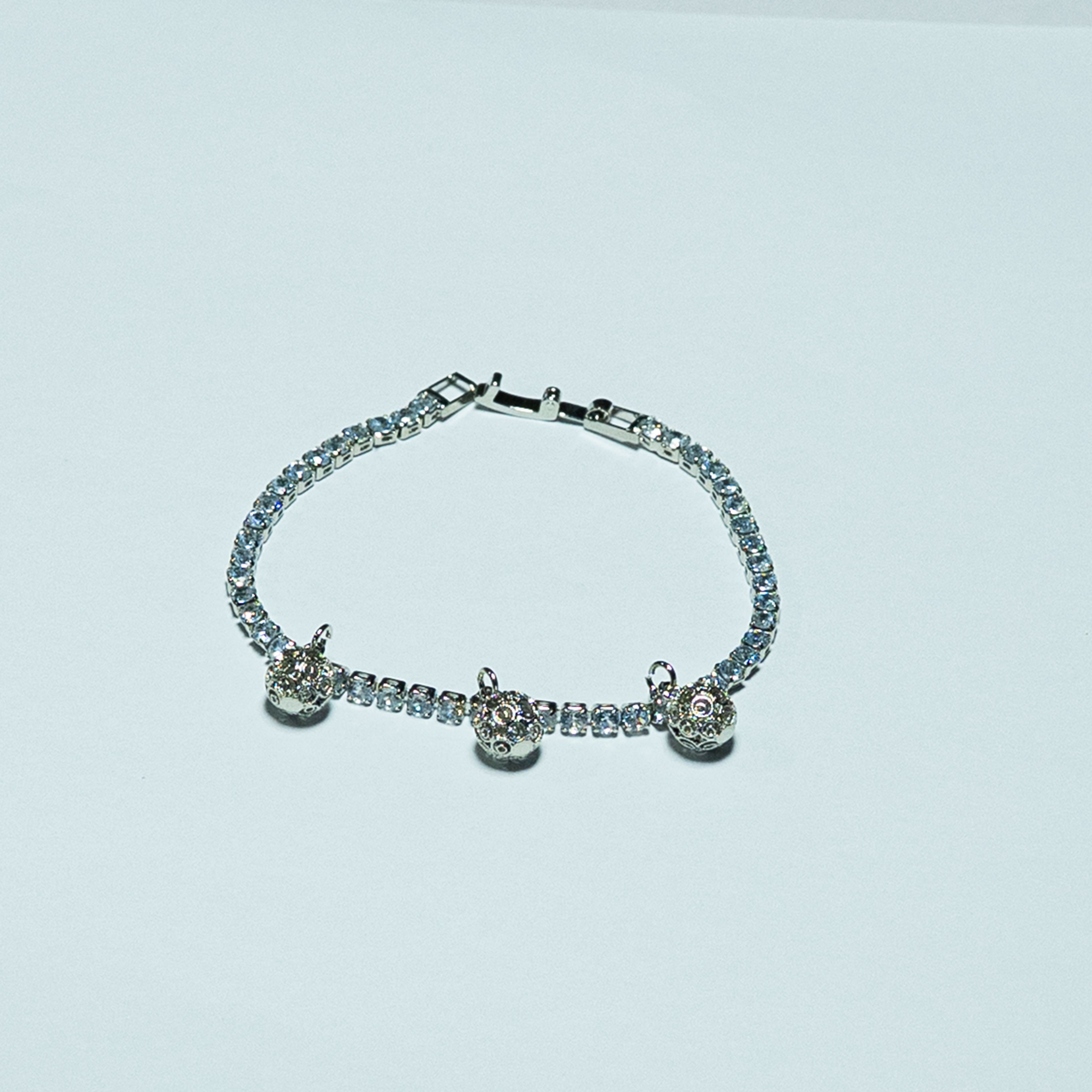 Silver Charm Tennis Bracelet