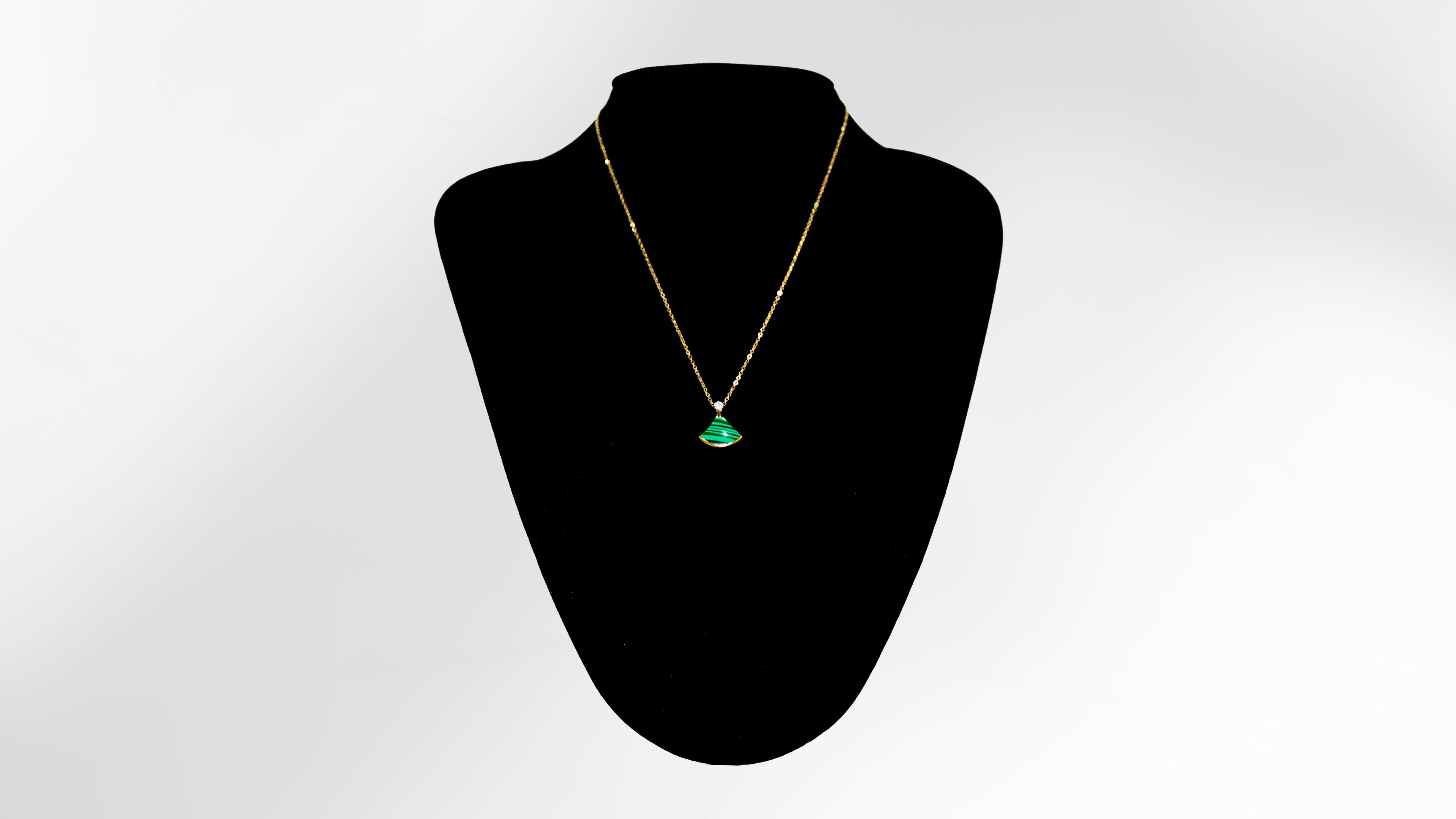 Emerald Fan Pendant Necklace