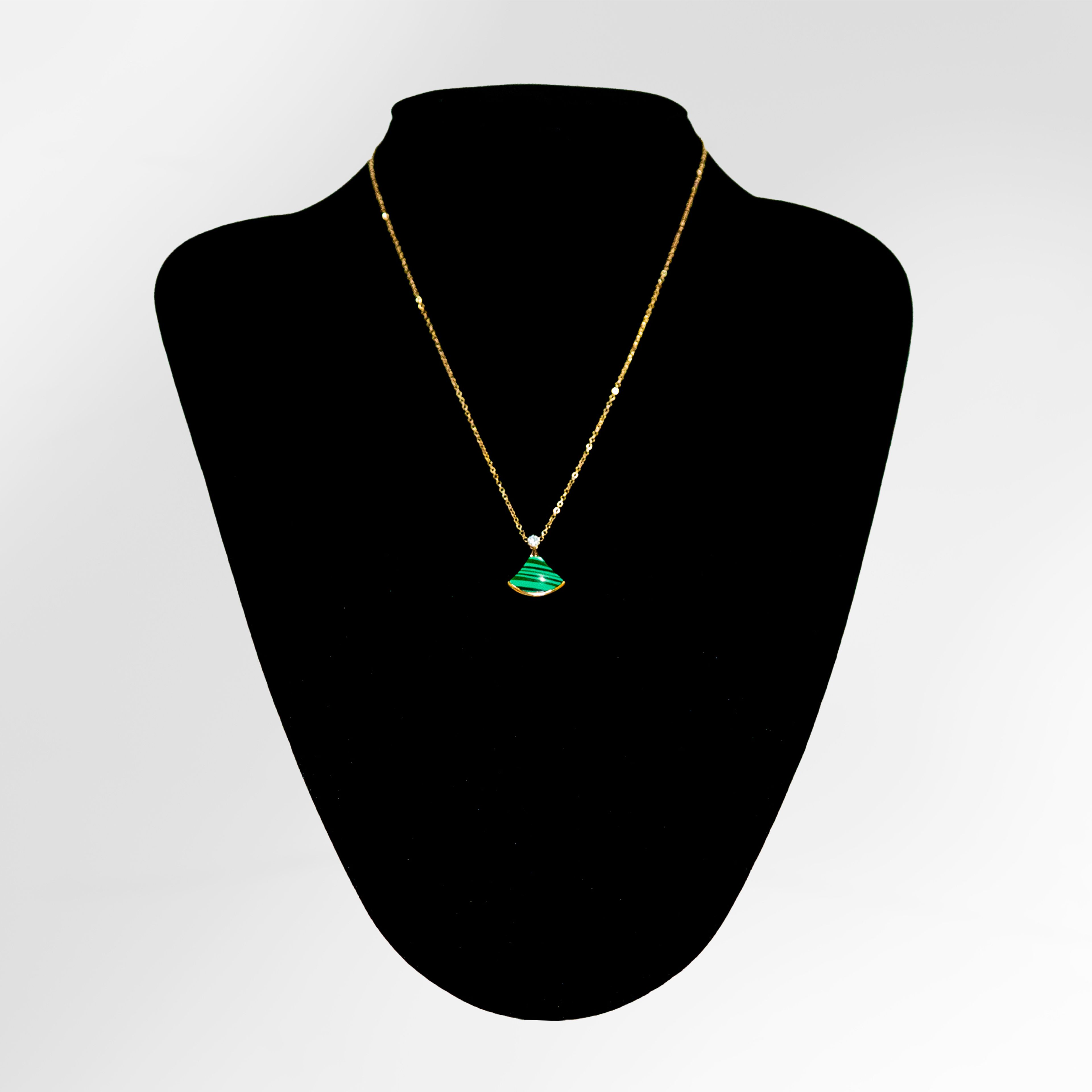 Emerald Fan Pendant Necklace