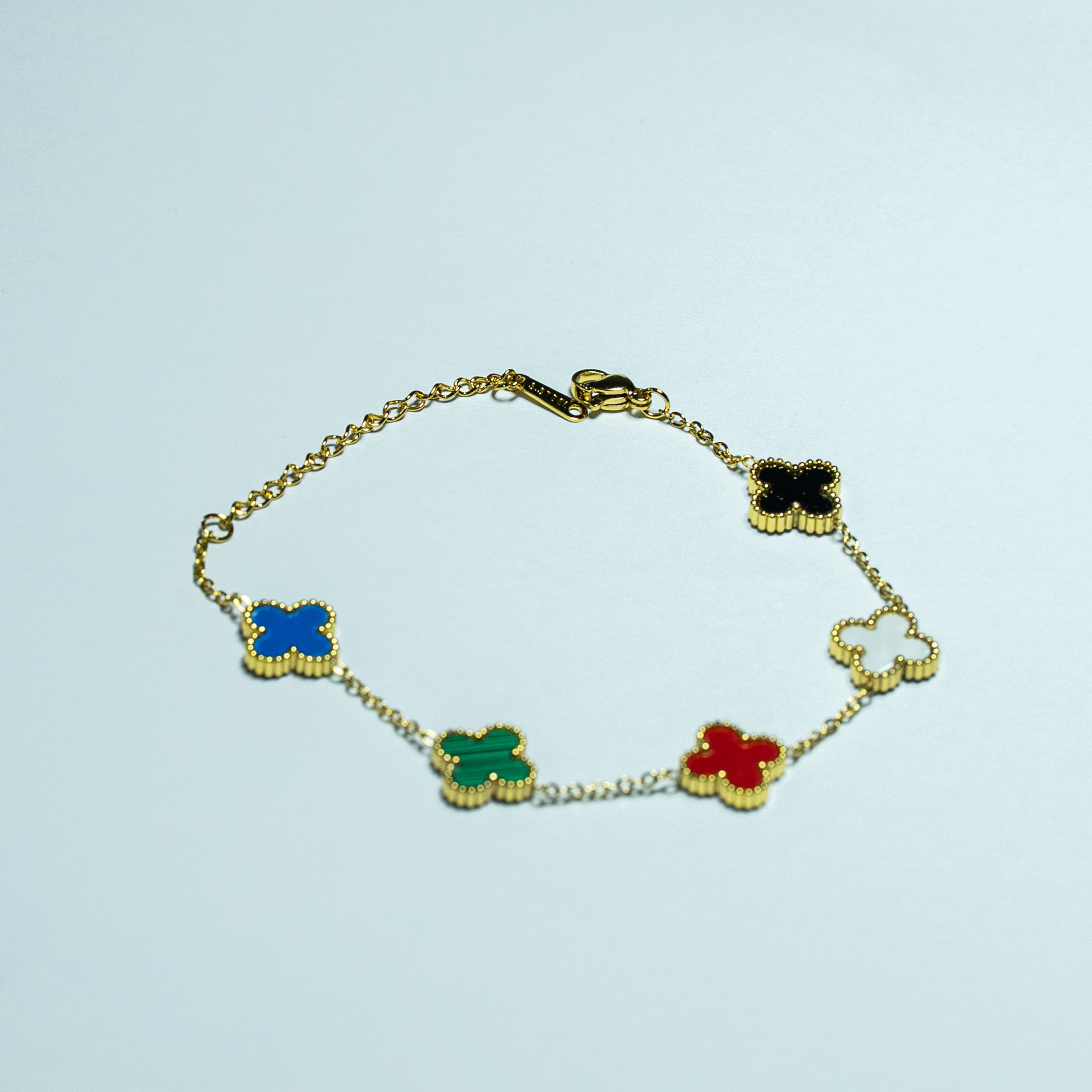 Multicolor Clover Station Bracelet