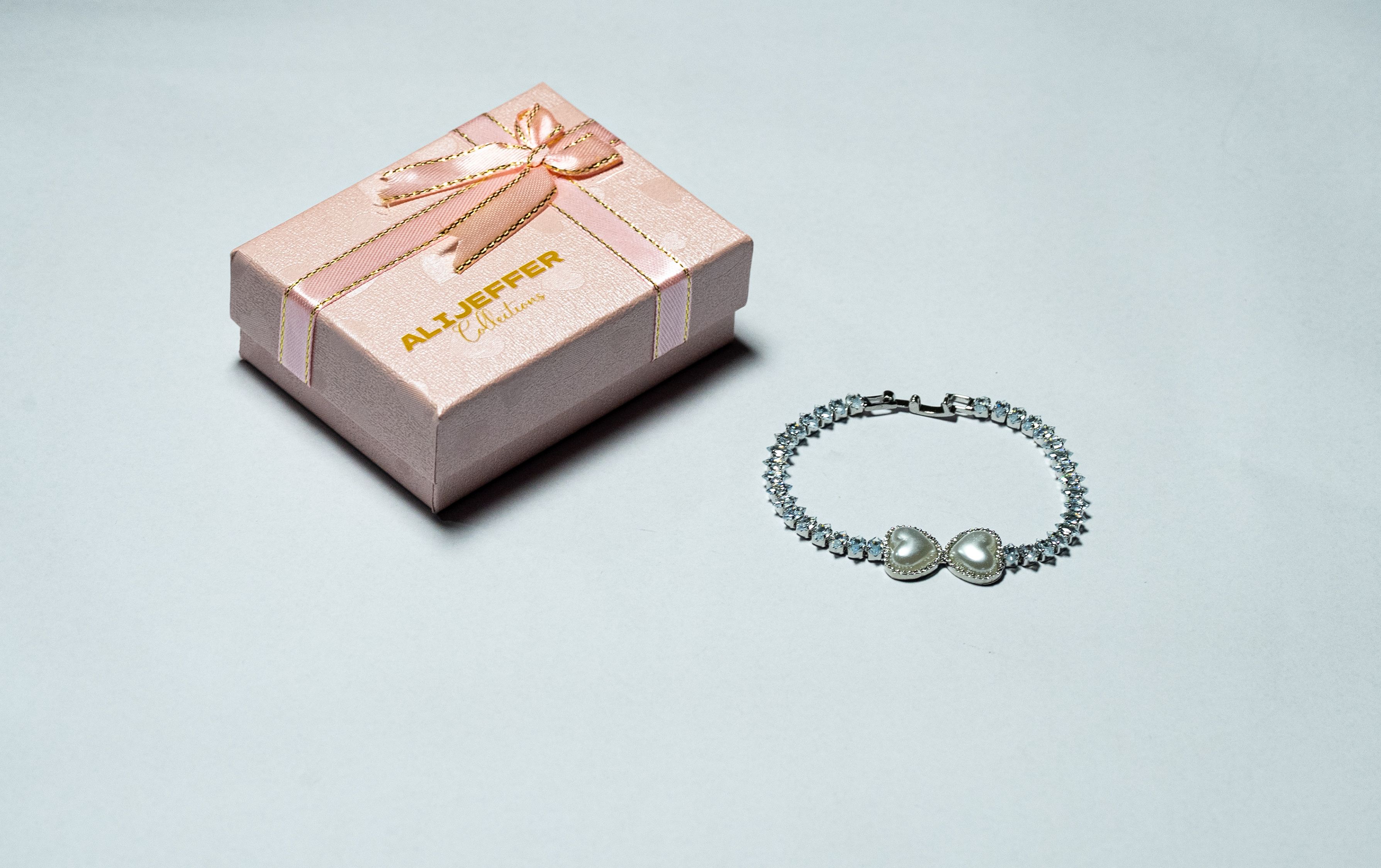 Silver Pearl Bow Tennis Bracelet