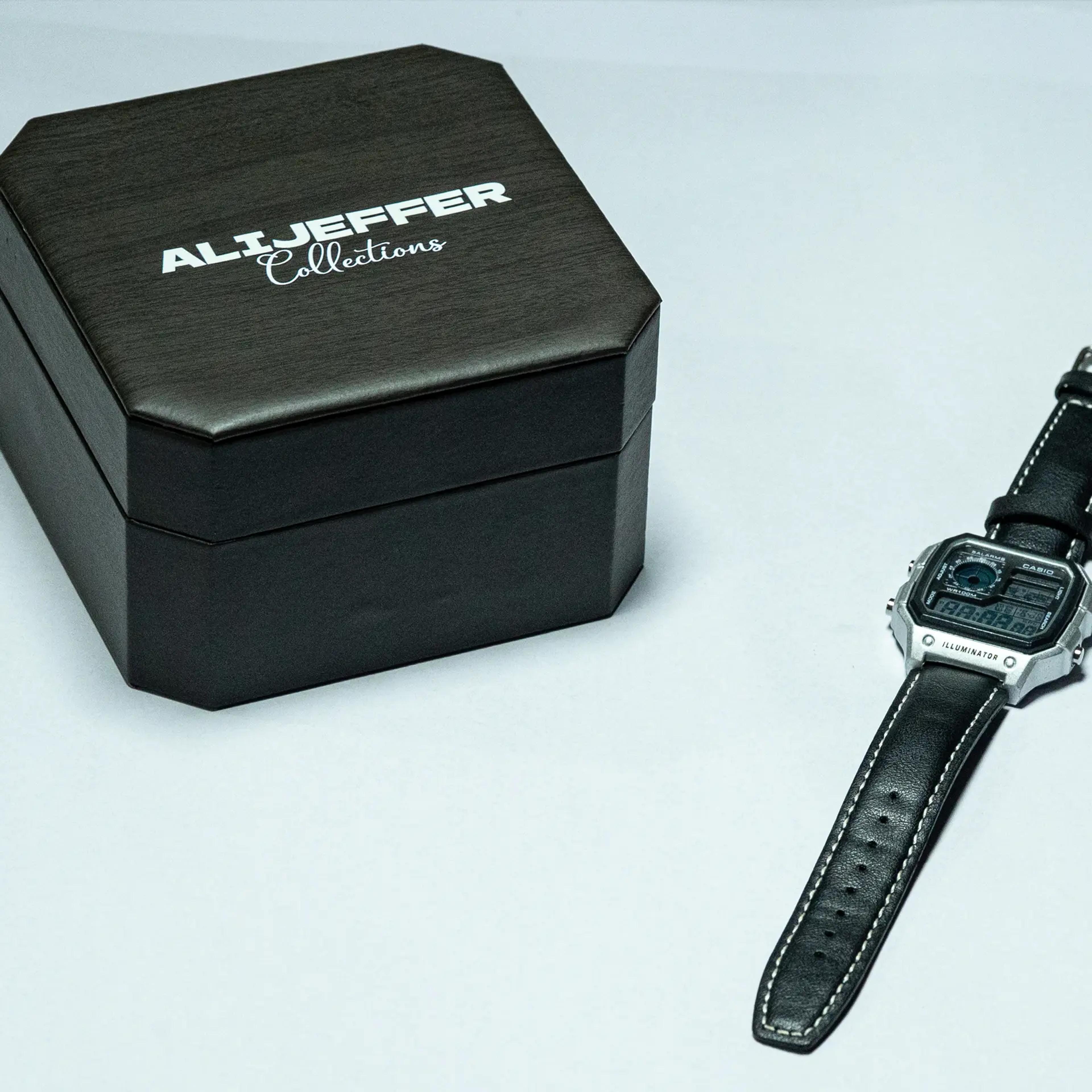 Casio AE-1200 World Time Illuminator (Black/Leather) thumbnail 2